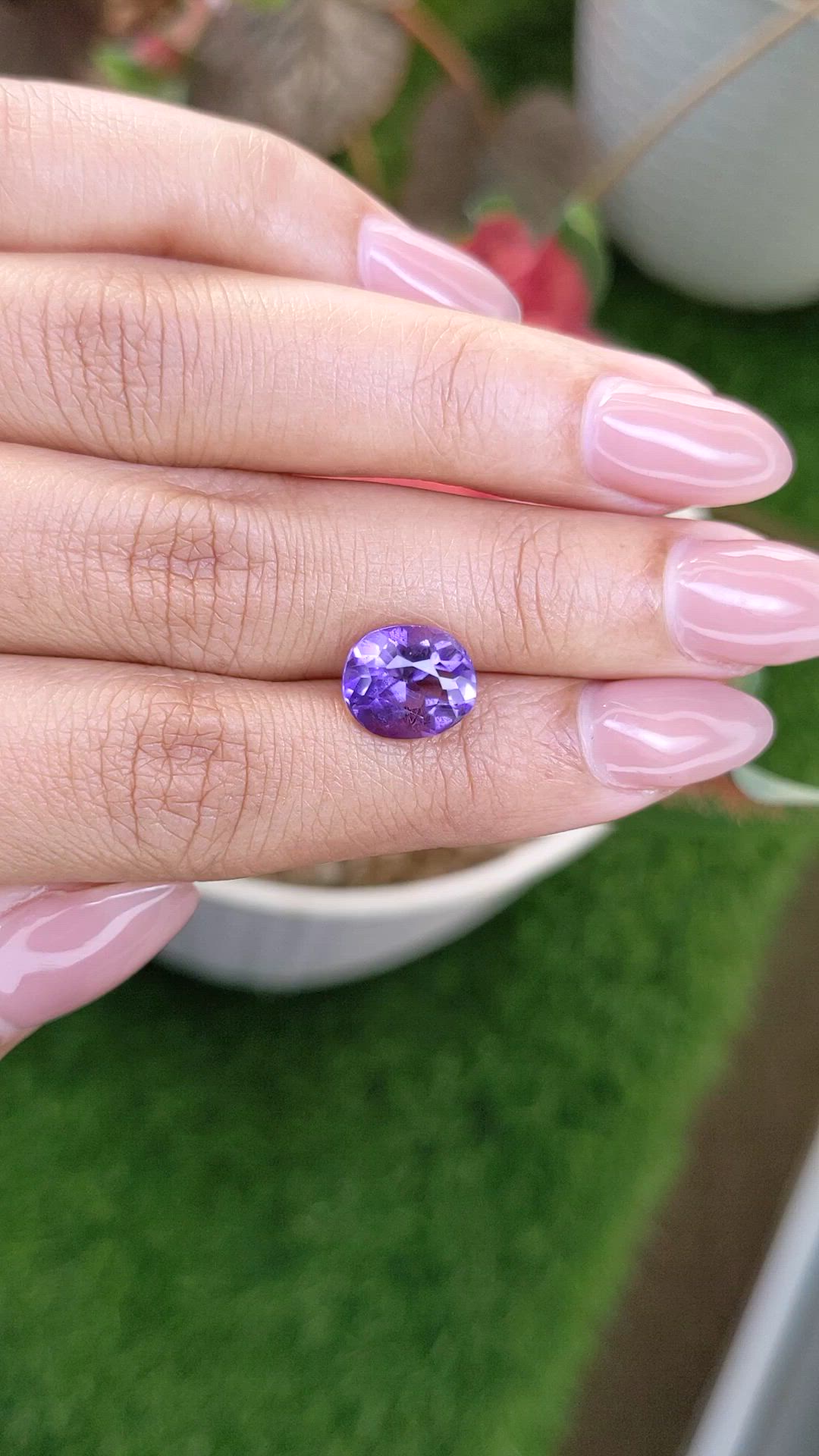 3.14 Ct. Purple Amethyst from Ceylon (Sri Lanka) Size Video