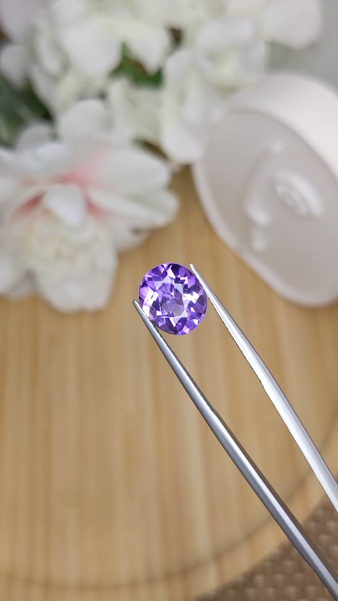 3.14 Ct. Purple Amethyst from Ceylon (Sri Lanka) Size Video