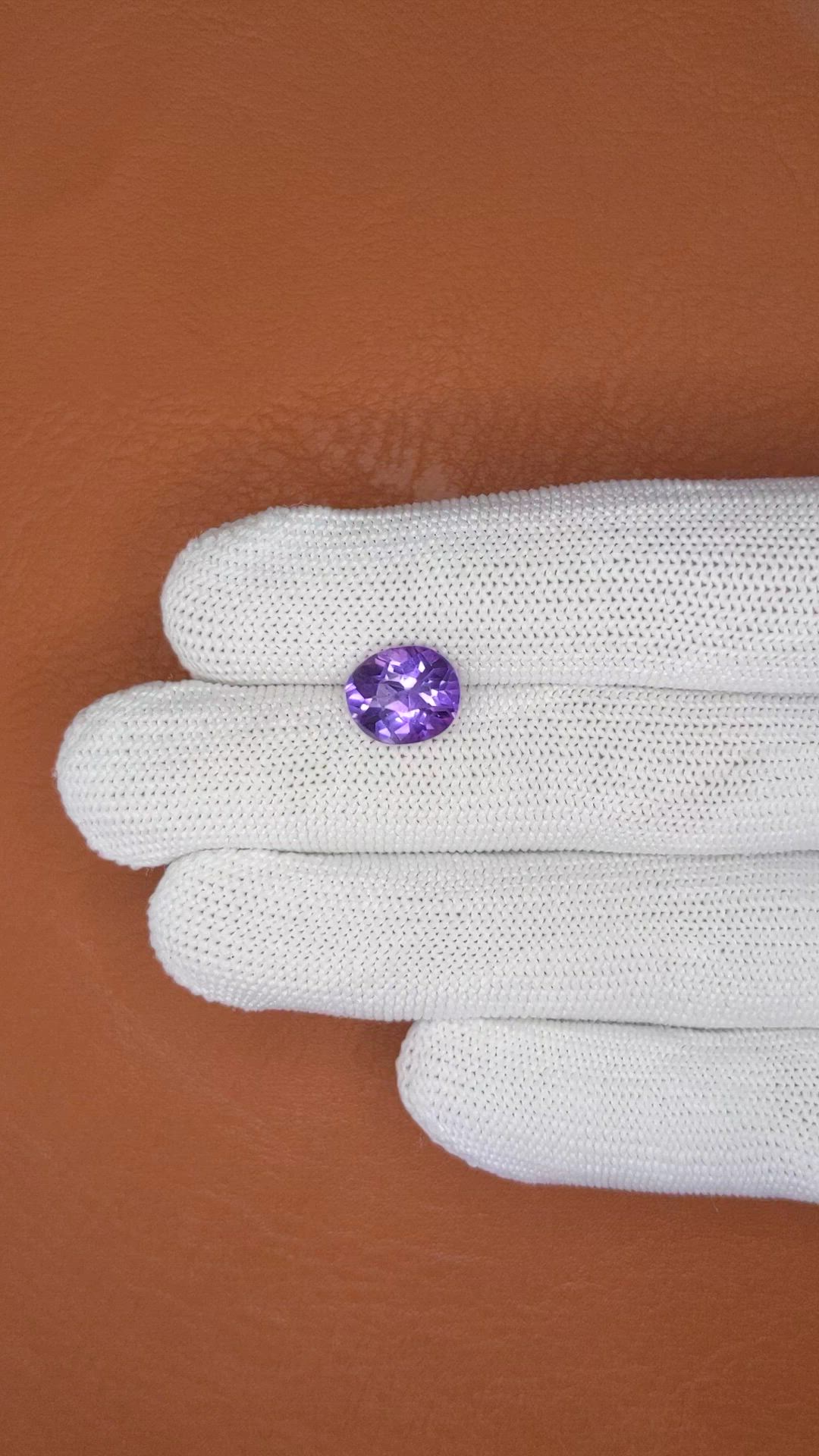 3.14 Ct. Purple Amethyst from Ceylon (Sri Lanka) Size Video