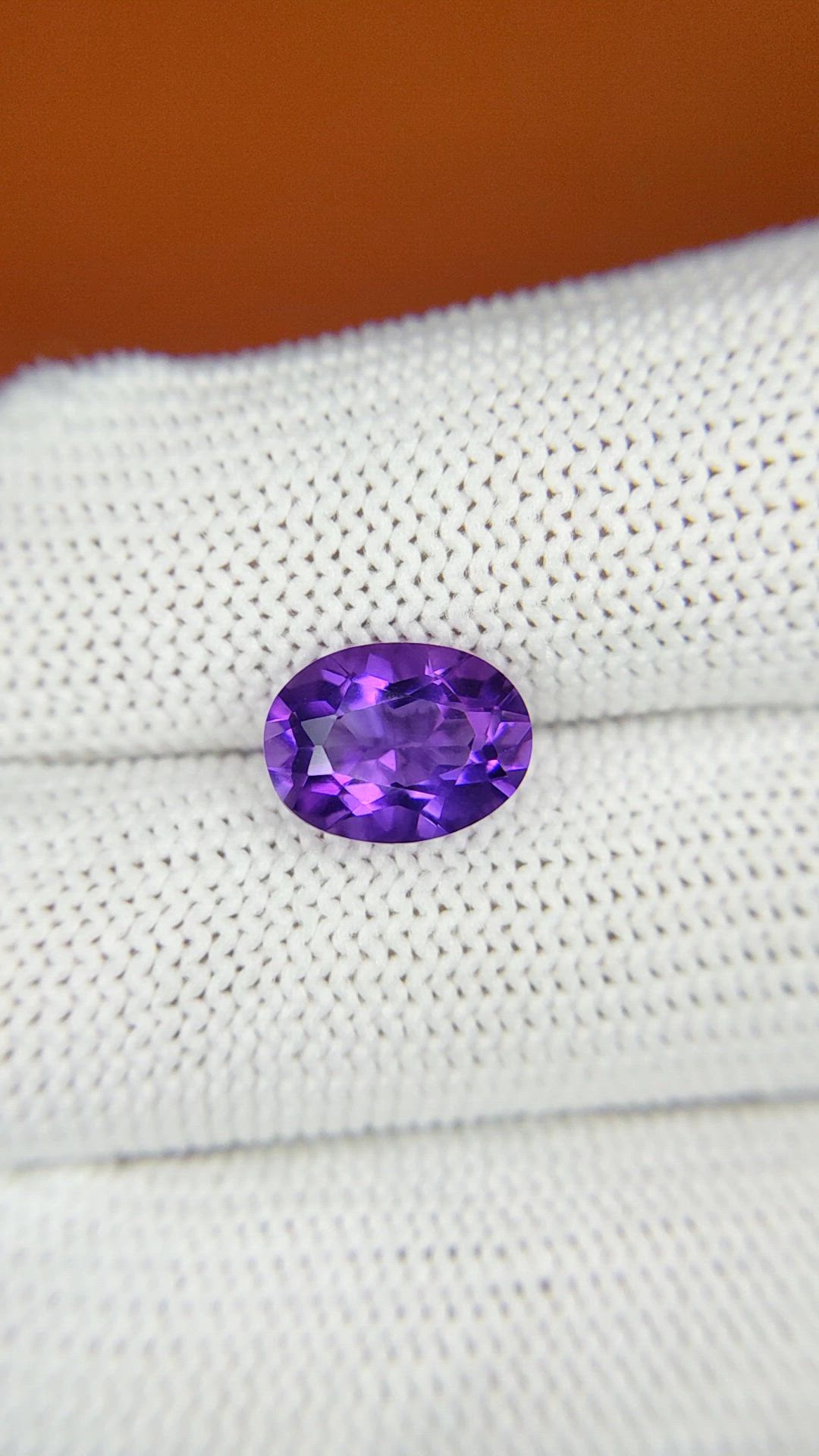 2.48 Ct. Purple Amethyst from Ceylon (Sri Lanka) Size Video