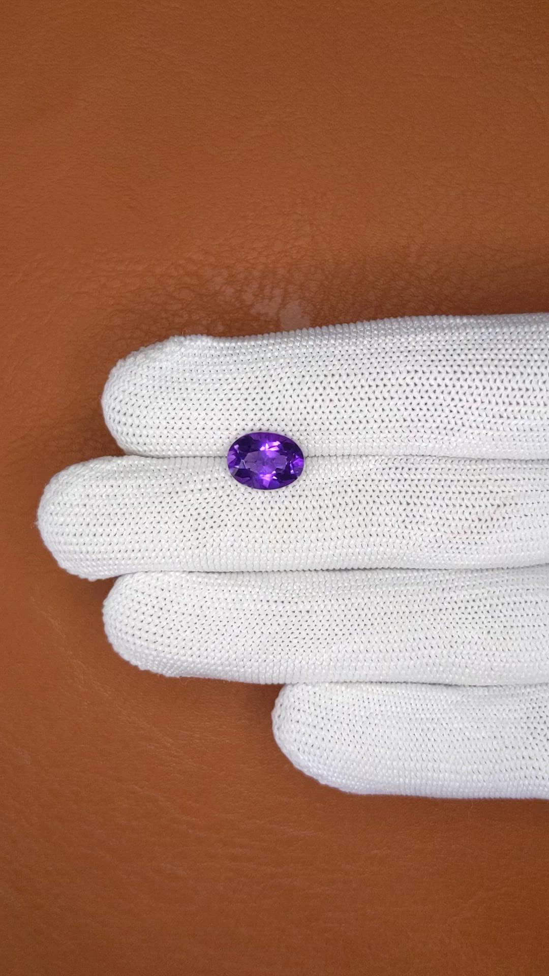 2.48 Ct. Purple Amethyst from Ceylon (Sri Lanka) Size Video