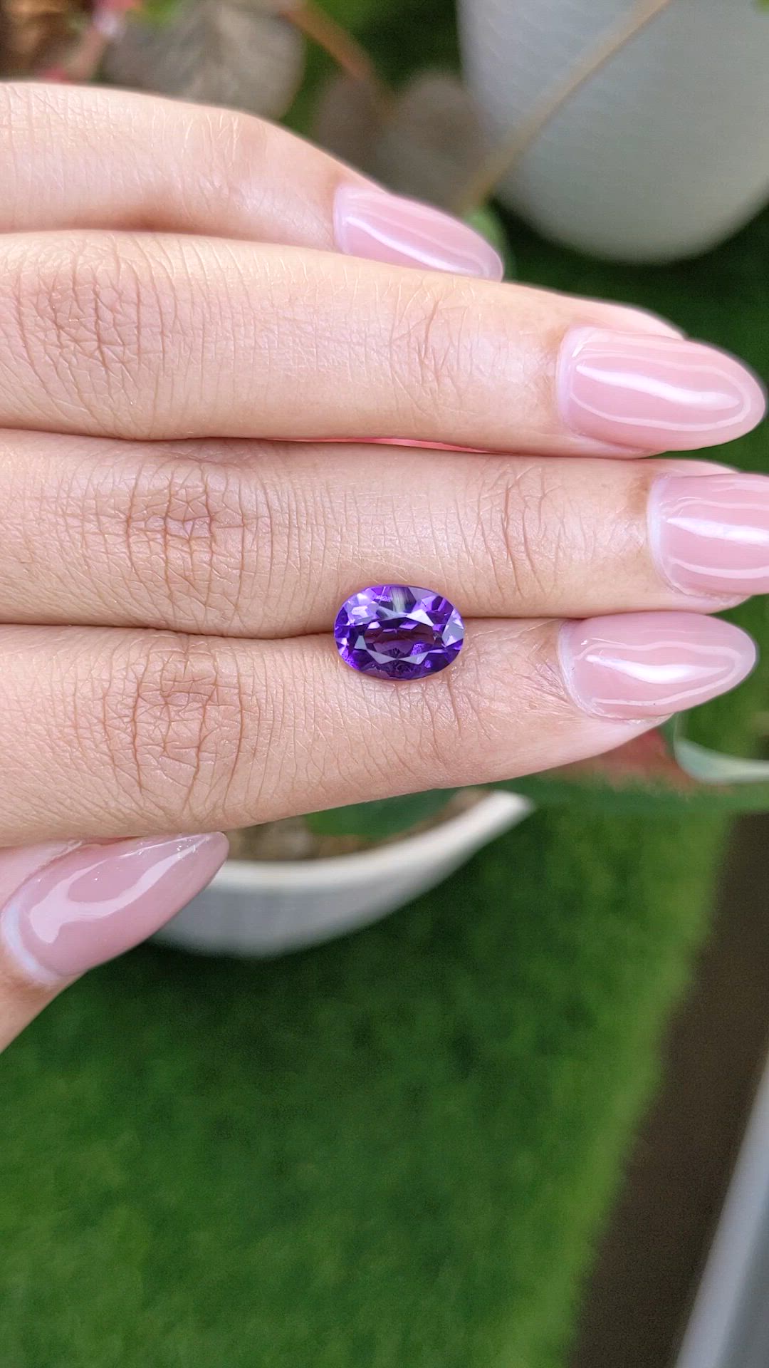 2.48 Ct. Purple Amethyst from Ceylon (Sri Lanka) Size Video