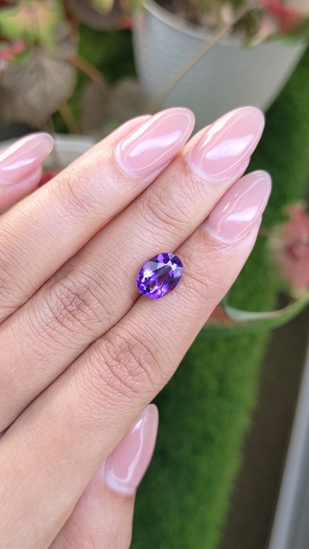 2.48 Ct. Purple Amethyst from Ceylon (Sri Lanka) Size Video
