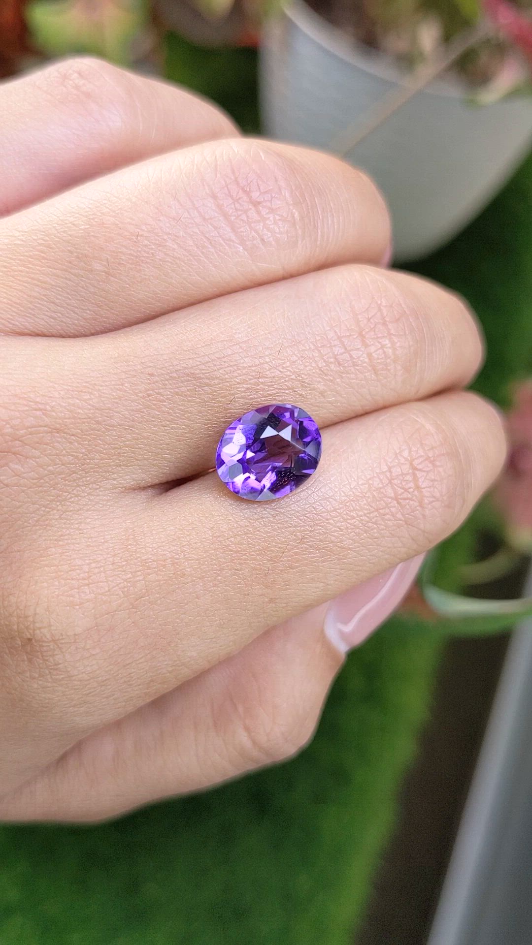 3.49 Ct. Purple Amethyst from Ceylon (Sri Lanka) Size Video