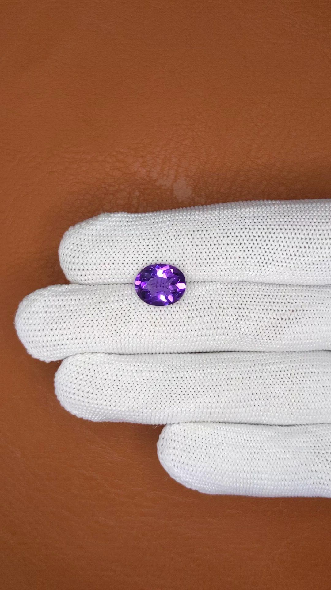 3.49 Ct. Purple Amethyst from Ceylon (Sri Lanka) Size Video
