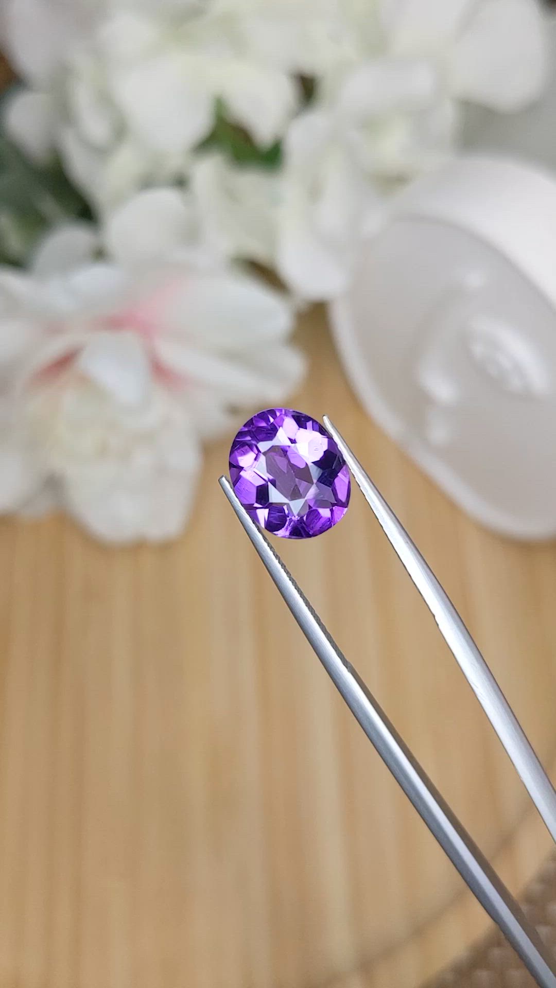 3.49 Ct. Purple Amethyst from Ceylon (Sri Lanka) Size Video