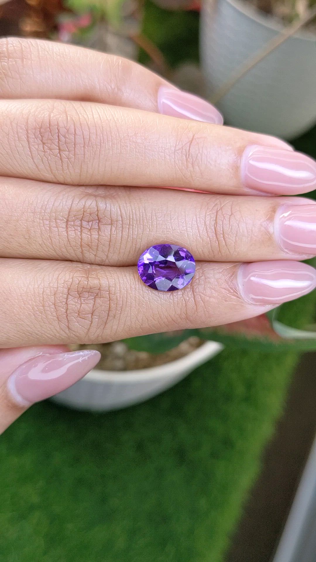 3.49 Ct. Purple Amethyst from Ceylon (Sri Lanka) Size Video