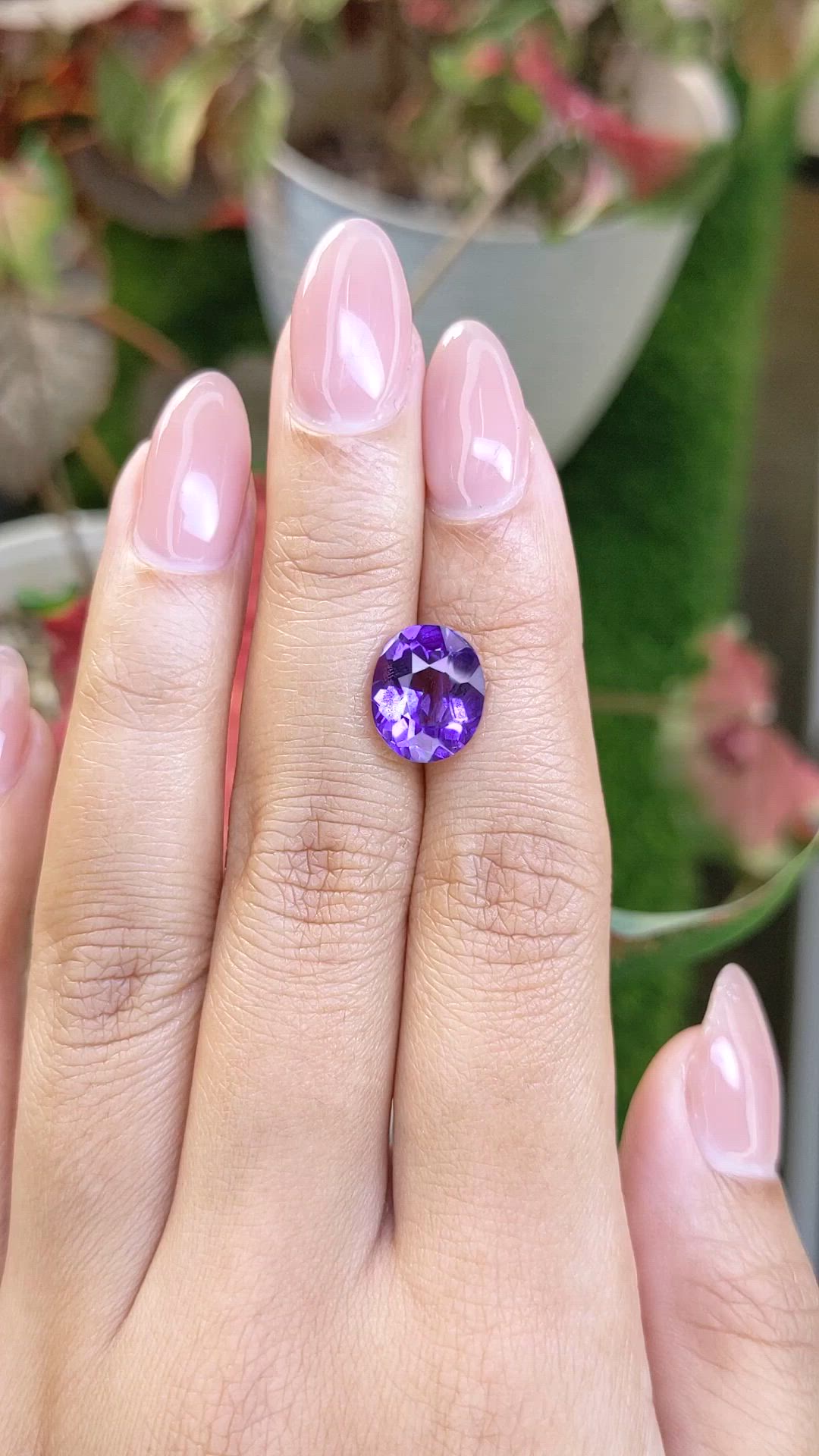 3.49 Ct. Purple Amethyst from Ceylon (Sri Lanka) Size Video