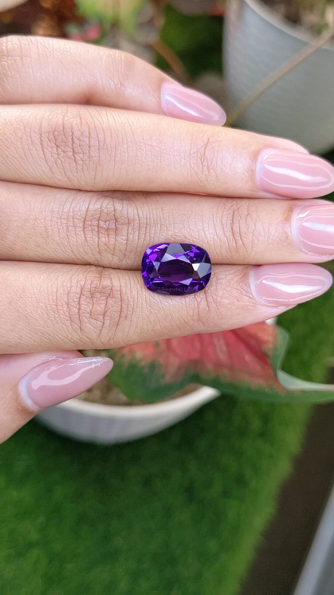 6.46 Ct. Purple Amethyst from Ceylon (Sri Lanka) Size Video