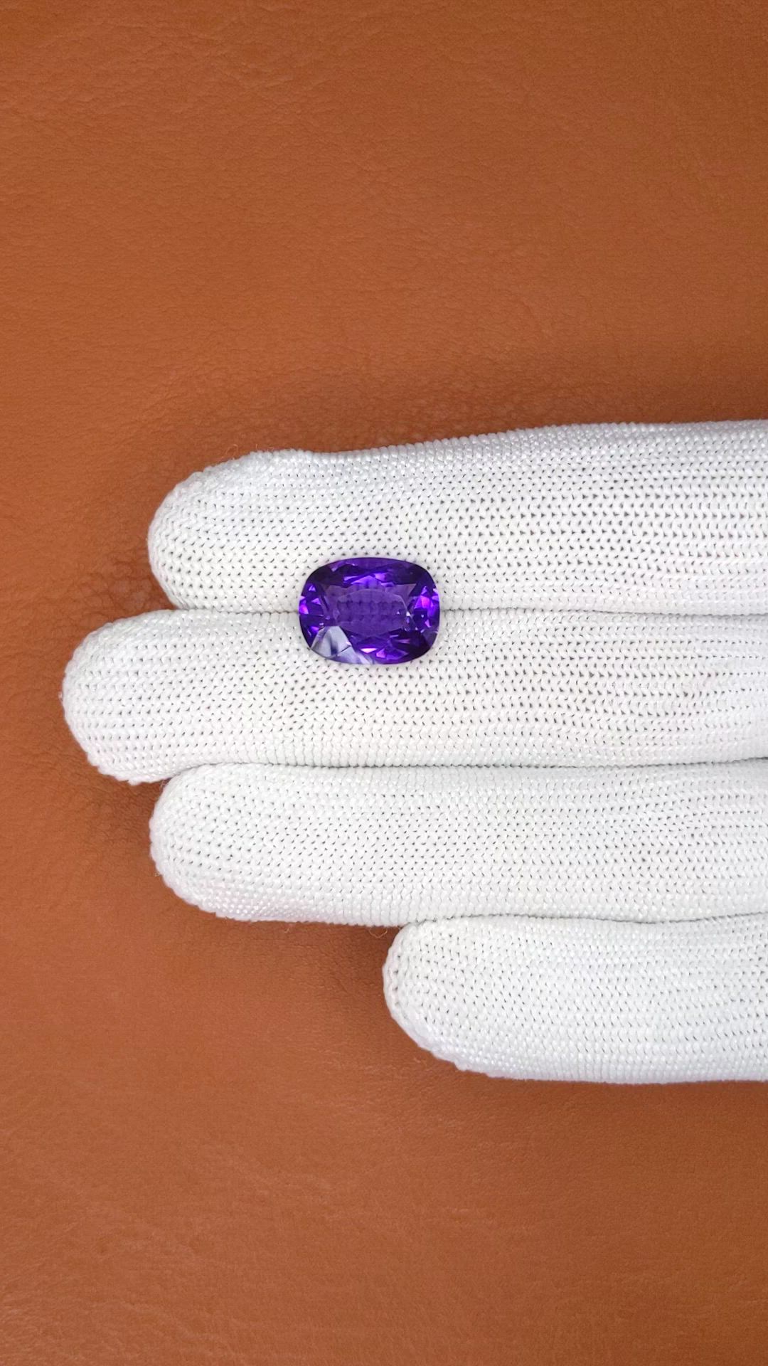 6.46 Ct. Purple Amethyst from Ceylon (Sri Lanka) Size Video