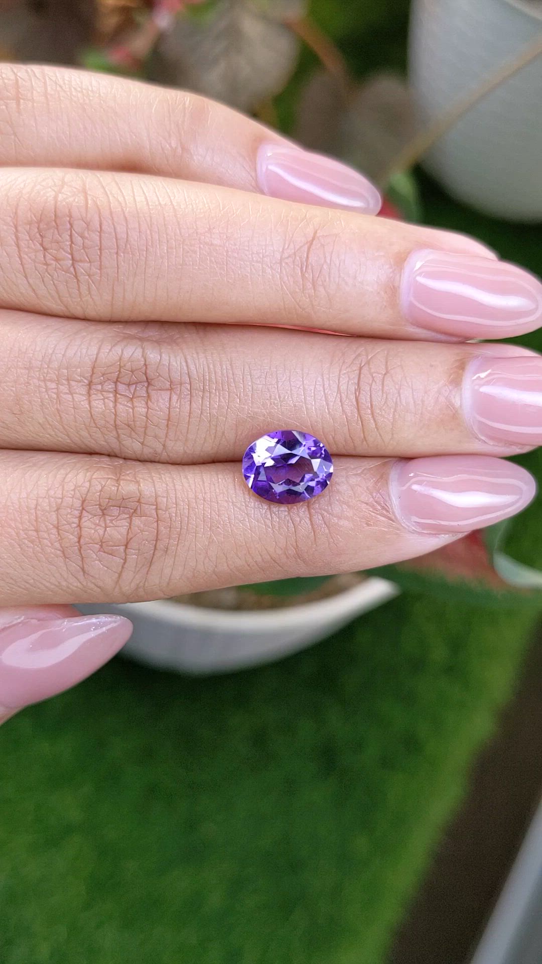 2.45 Ct. Purple Amethyst from Ceylon (Sri Lanka) Size Video