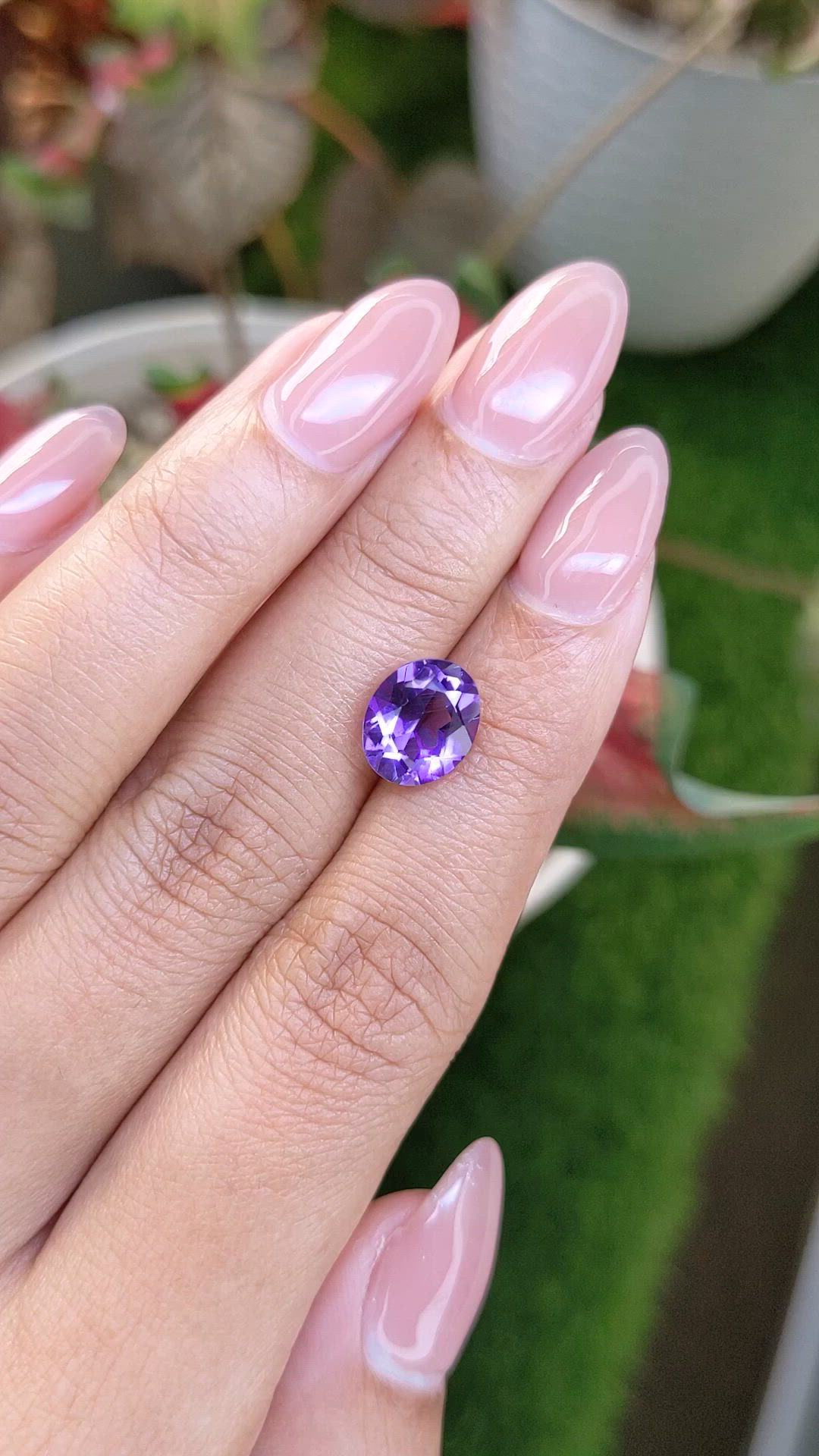 2.45 Ct. Purple Amethyst from Ceylon (Sri Lanka) Size Video