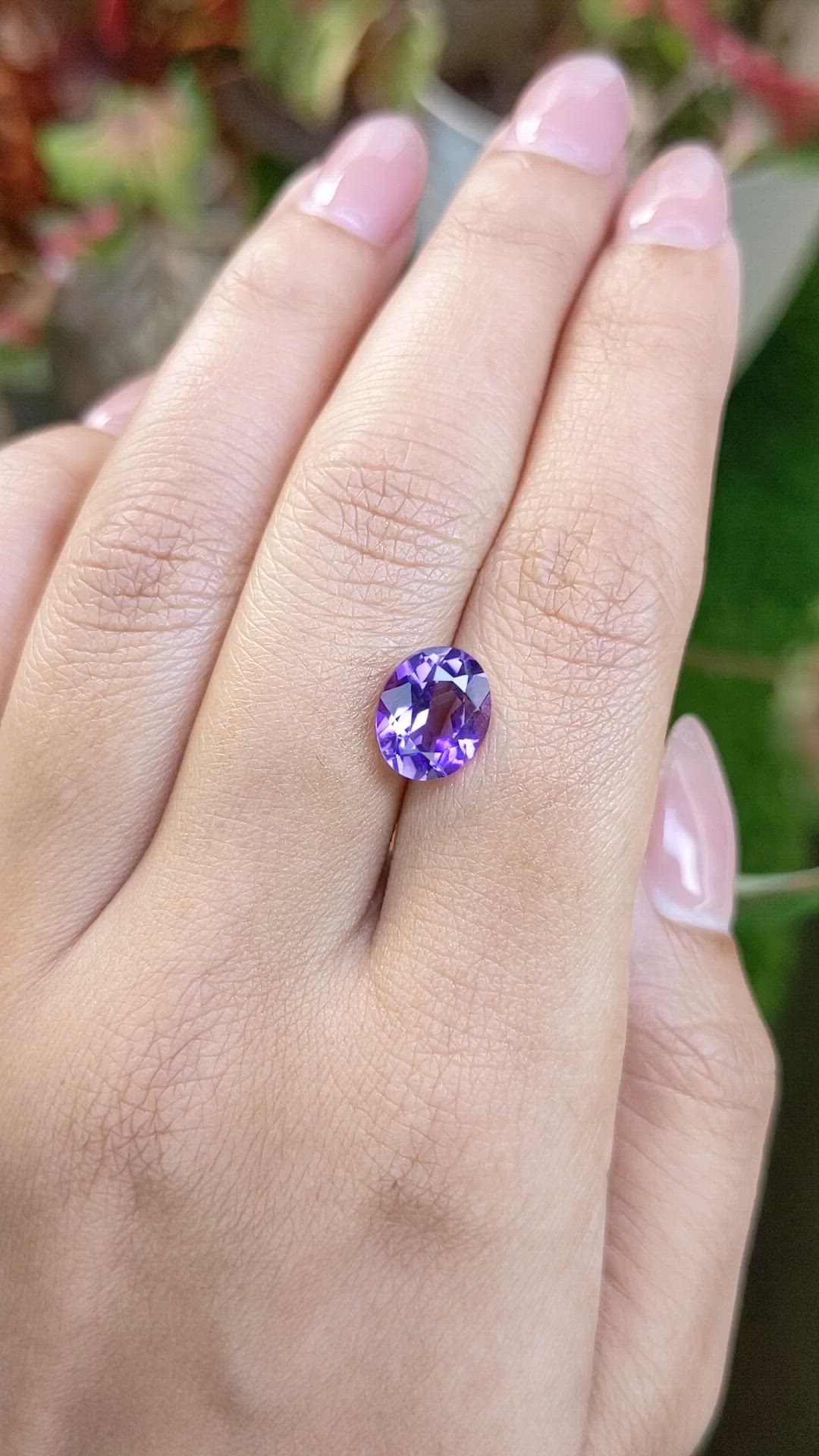2.45 Ct. Purple Amethyst from Ceylon (Sri Lanka) Size Video