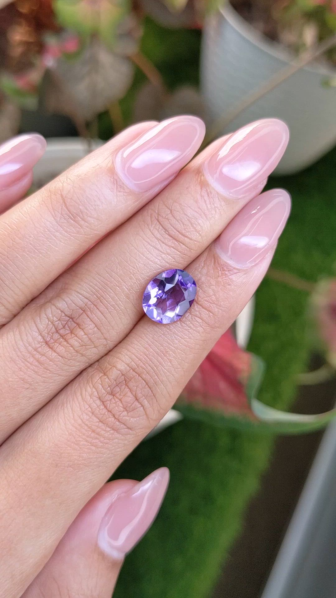 2.87 Ct. Purple Amethyst from Ceylon (Sri Lanka) Size Video
