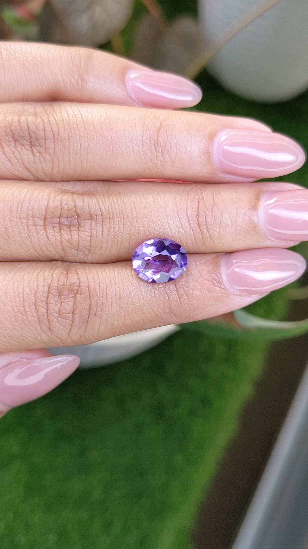 2.87 Ct. Purple Amethyst from Ceylon (Sri Lanka) Size Video