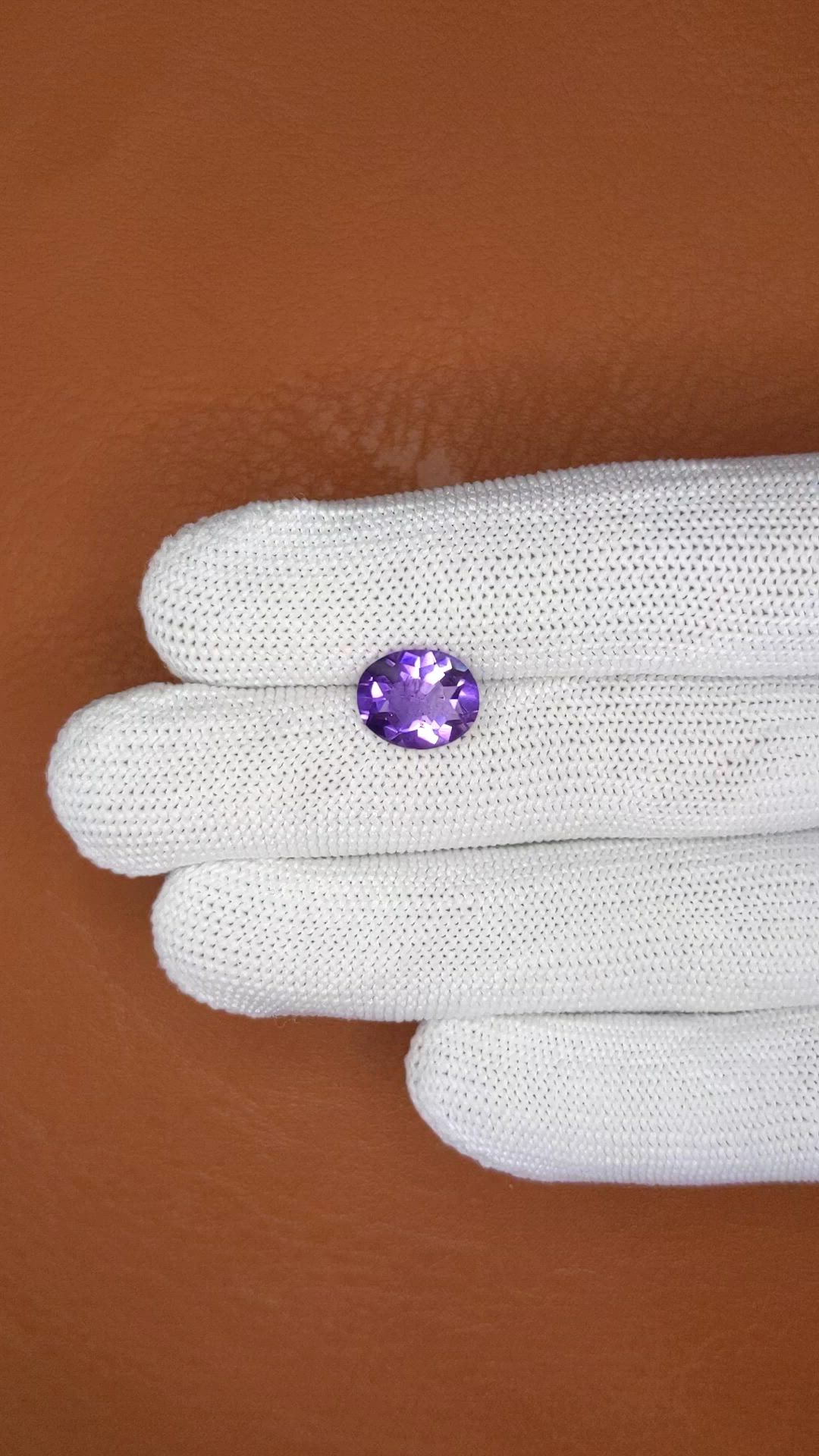 2.87 Ct. Purple Amethyst from Ceylon (Sri Lanka) Size Video