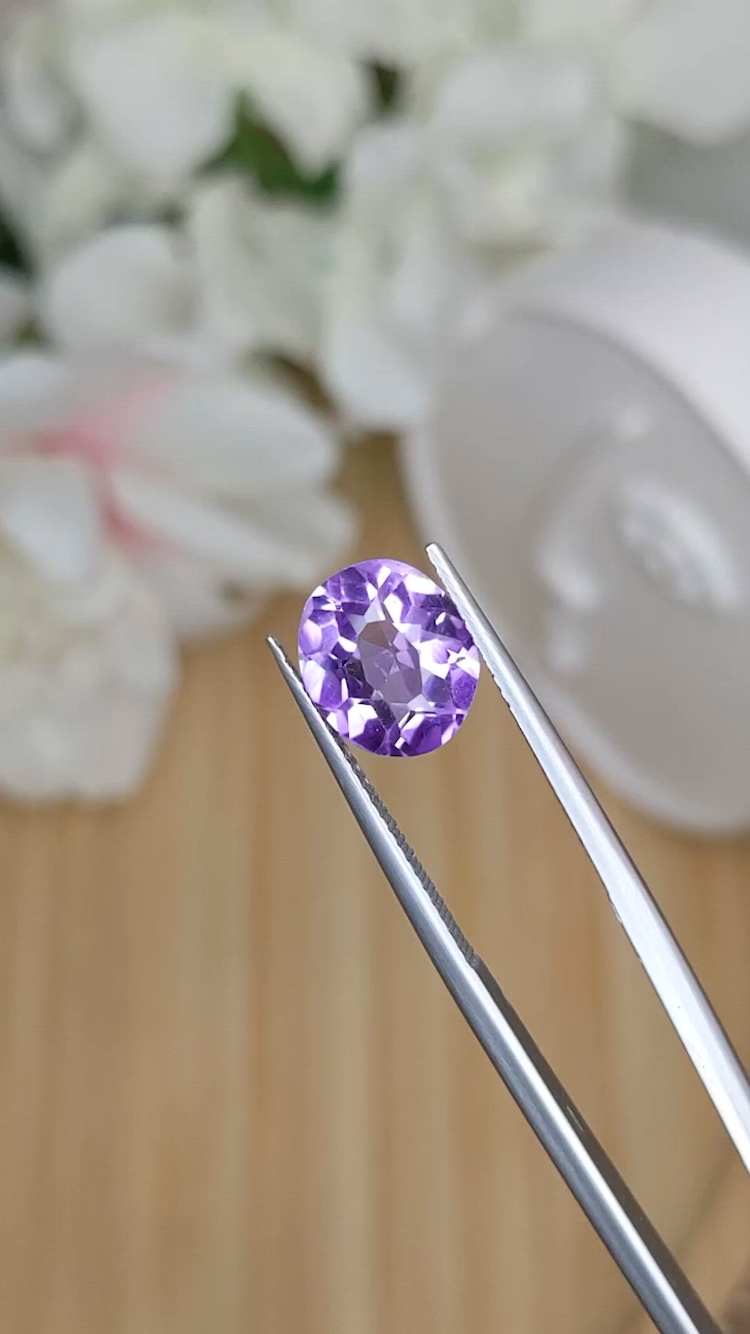 2.88 Ct. Purple Amethyst from Ceylon (Sri Lanka) Size Video