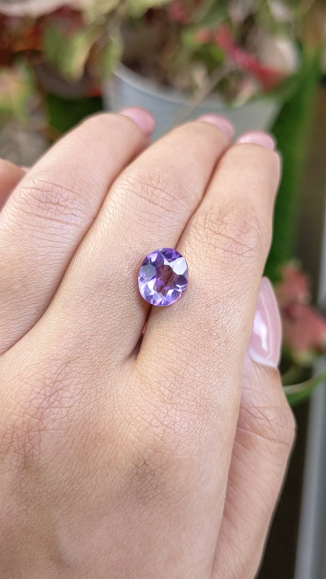 2.88 Ct. Purple Amethyst from Ceylon (Sri Lanka) Size Video