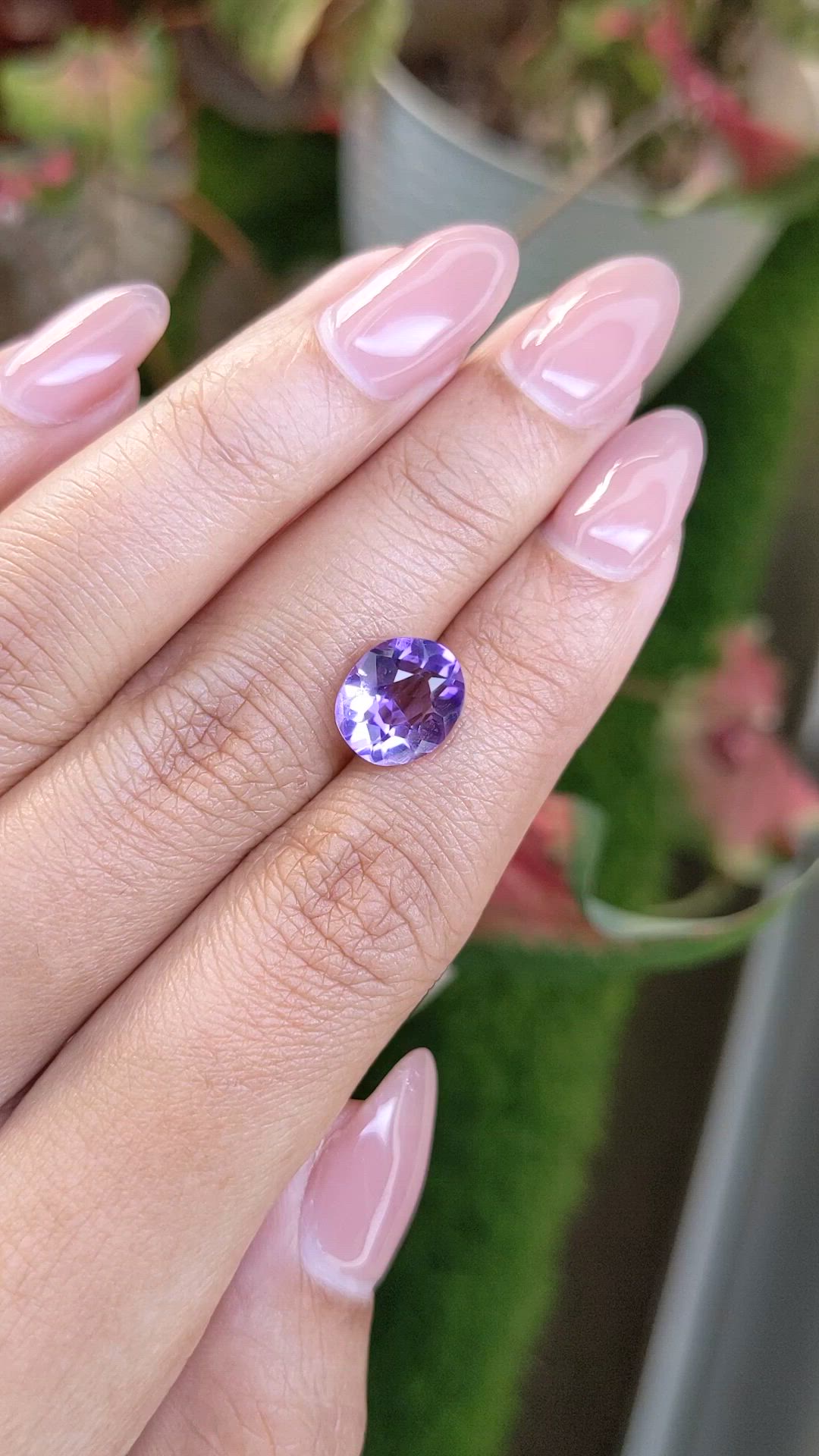 2.88 Ct. Purple Amethyst from Ceylon (Sri Lanka) Size Video