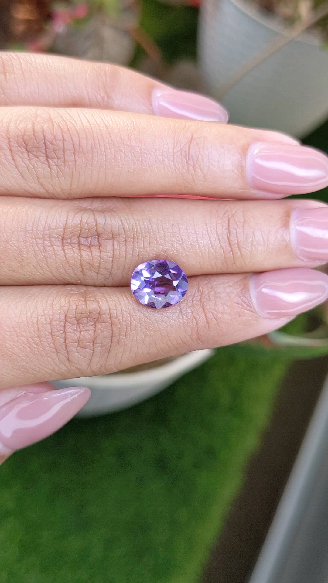 2.88 Ct. Purple Amethyst from Ceylon (Sri Lanka) Size Video