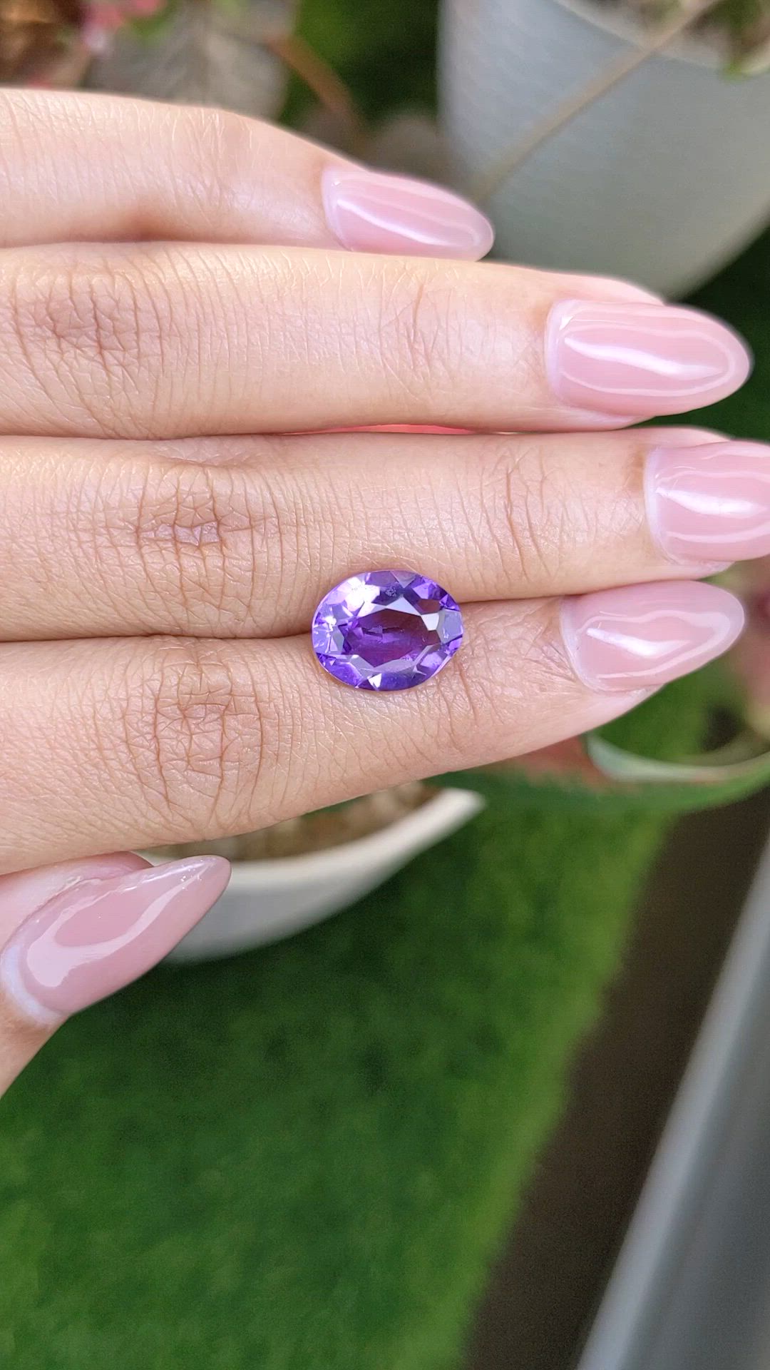 4.04 Ct. Purple Amethyst from Ceylon (Sri Lanka) Size Video
