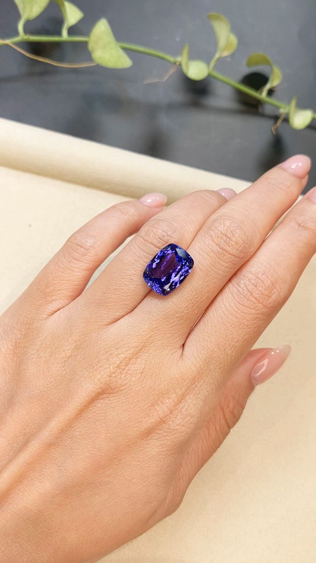 9.15 Ct. Violetish Blue Tanzanite from Tanzania Size Video