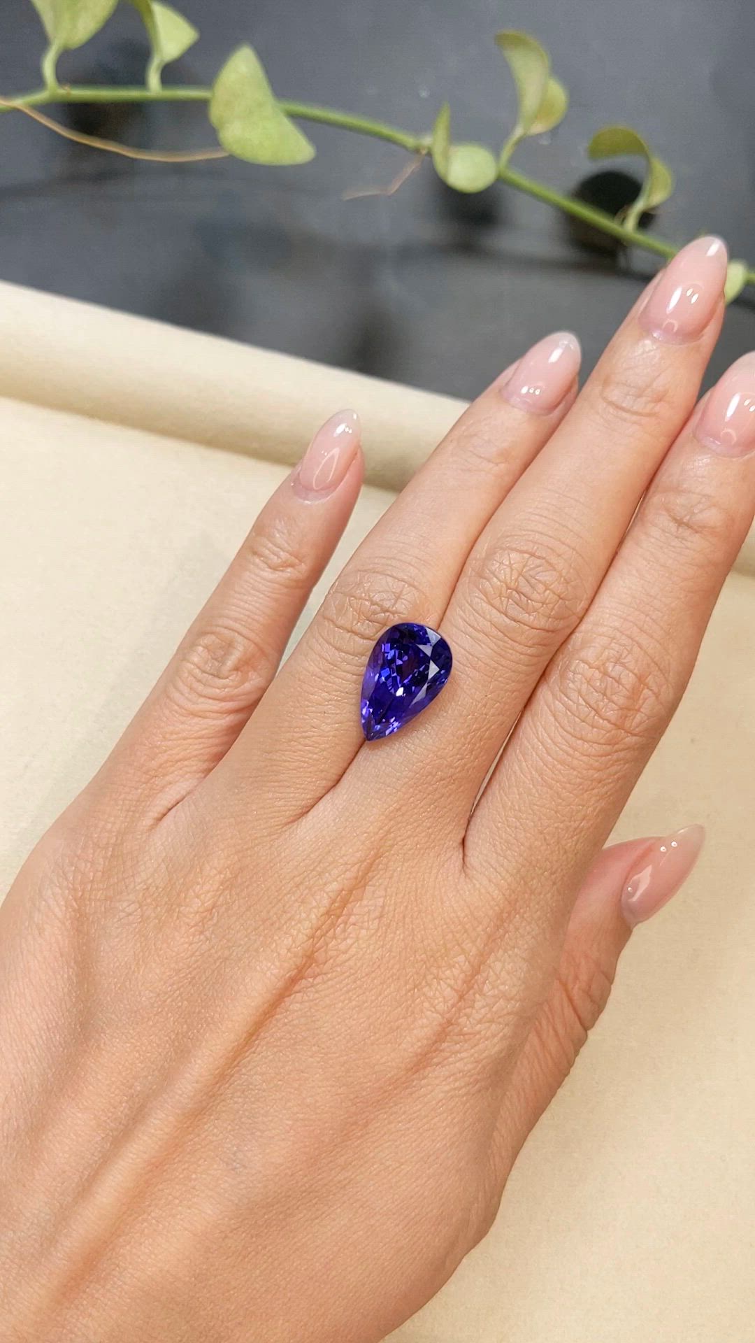 8.42 Ct. Violet Tanzanite from Tanzania Size Video