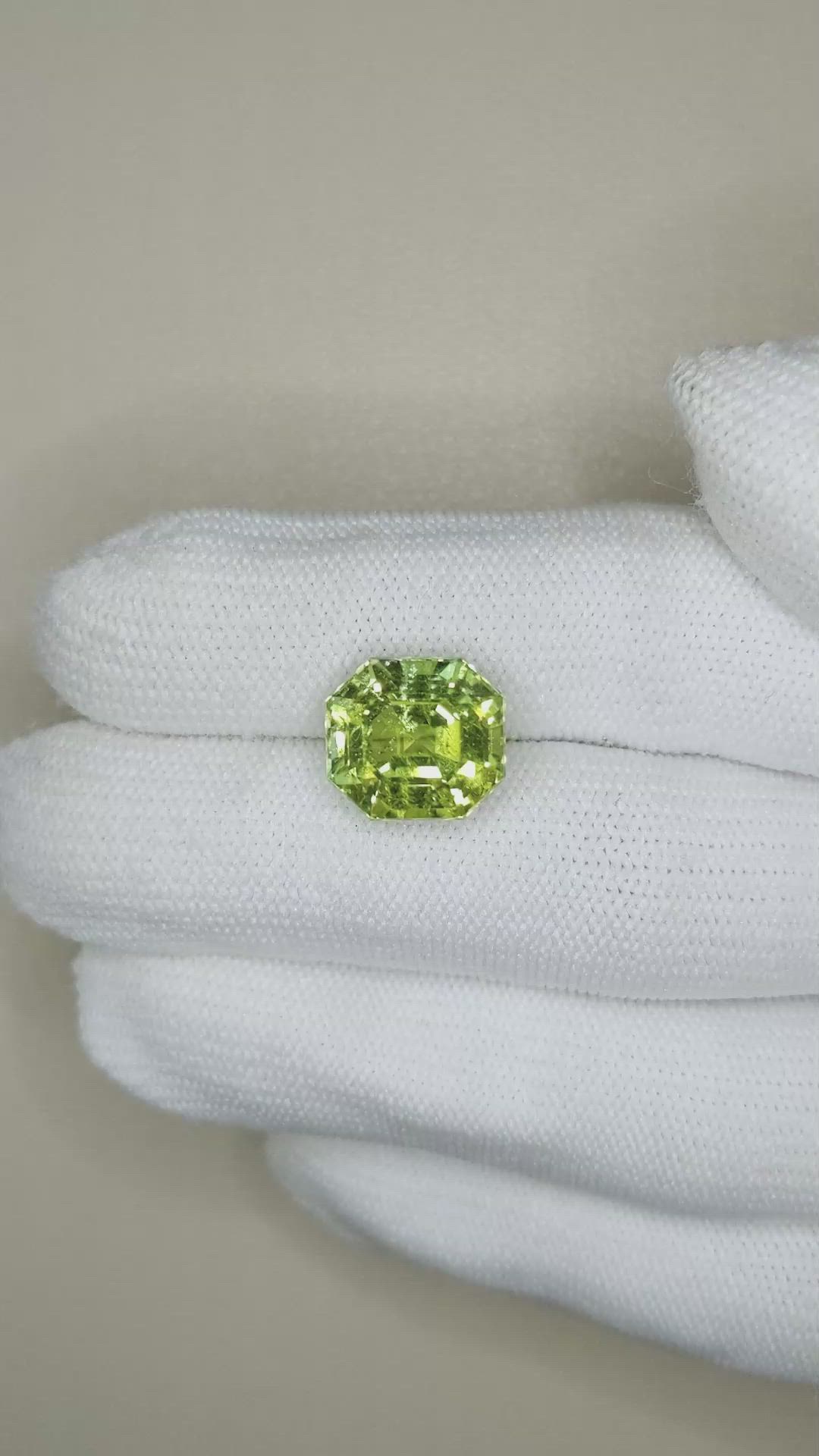 7.78 Ct. Yellowish Green Tourmaline from Brazil Size Video