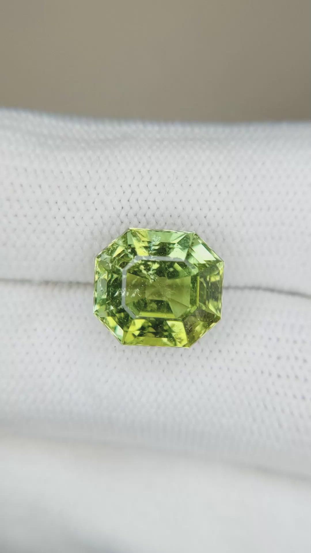 7.78 Ct. Yellowish Green Tourmaline from Brazil Size Video