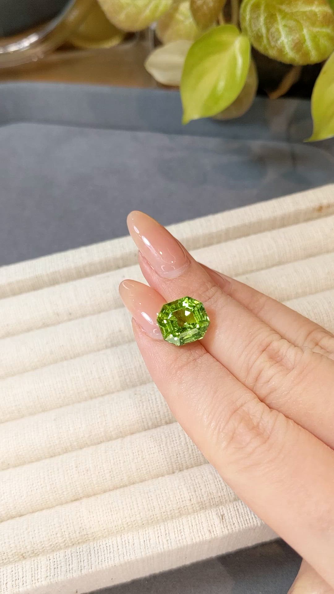 7.78 Ct. Yellowish Green Tourmaline from Brazil Size Video