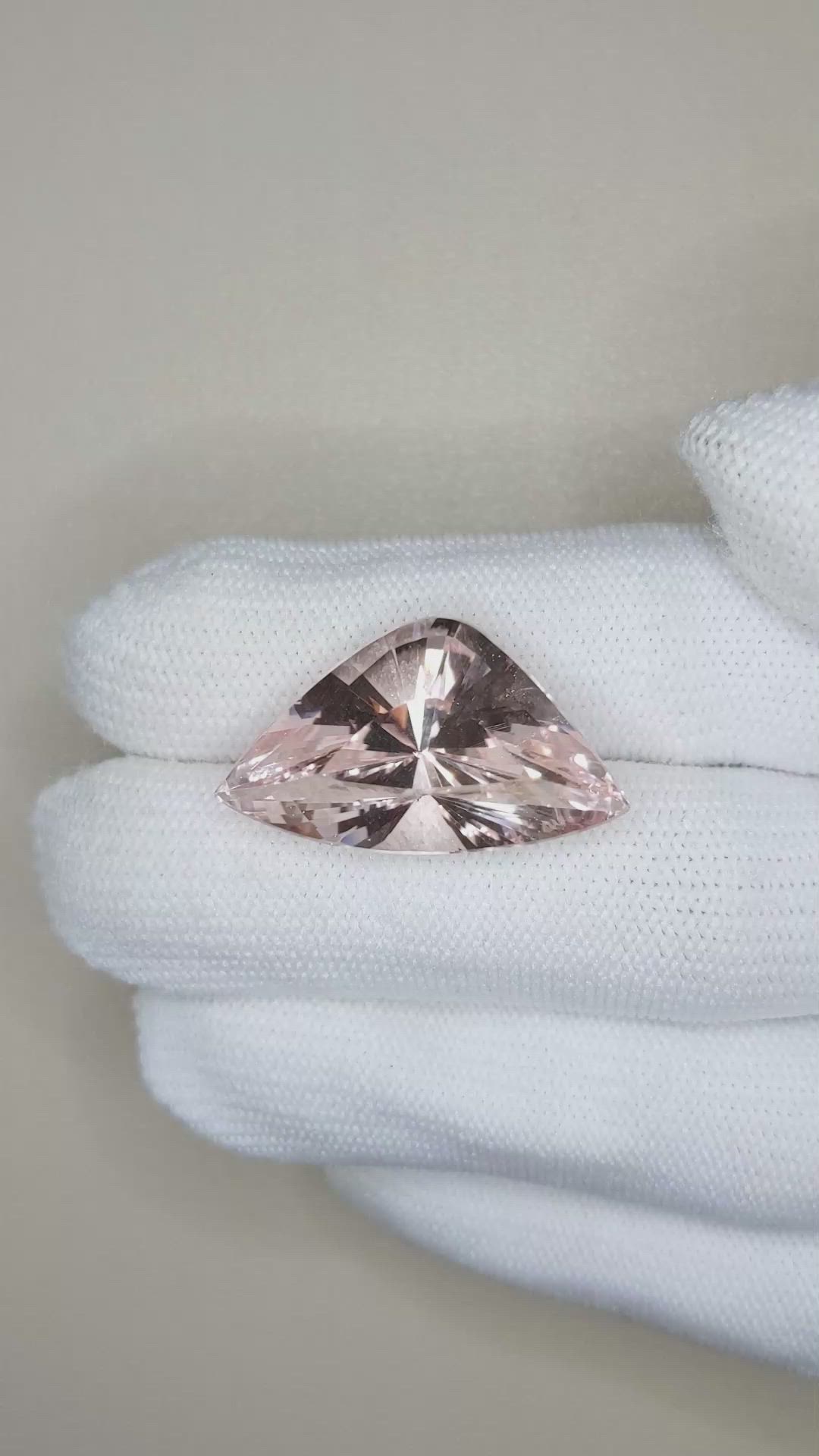 19.42 Ct. Peach Morganite from Brazil Size Video