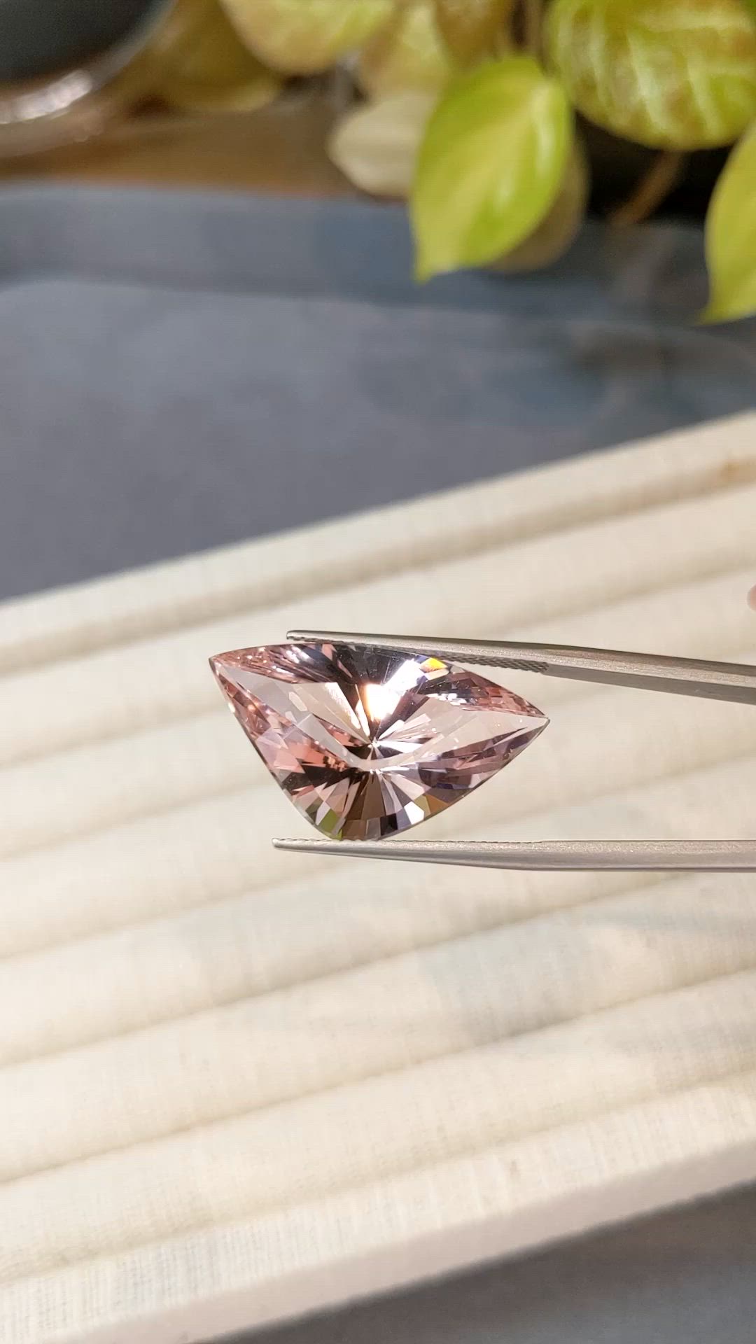 19.42 Ct. Peach Morganite from Brazil Size Video