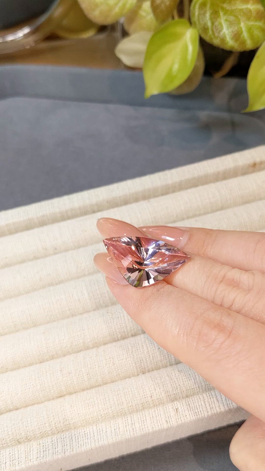 19.42 Ct. Peach Morganite from Brazil Size Video
