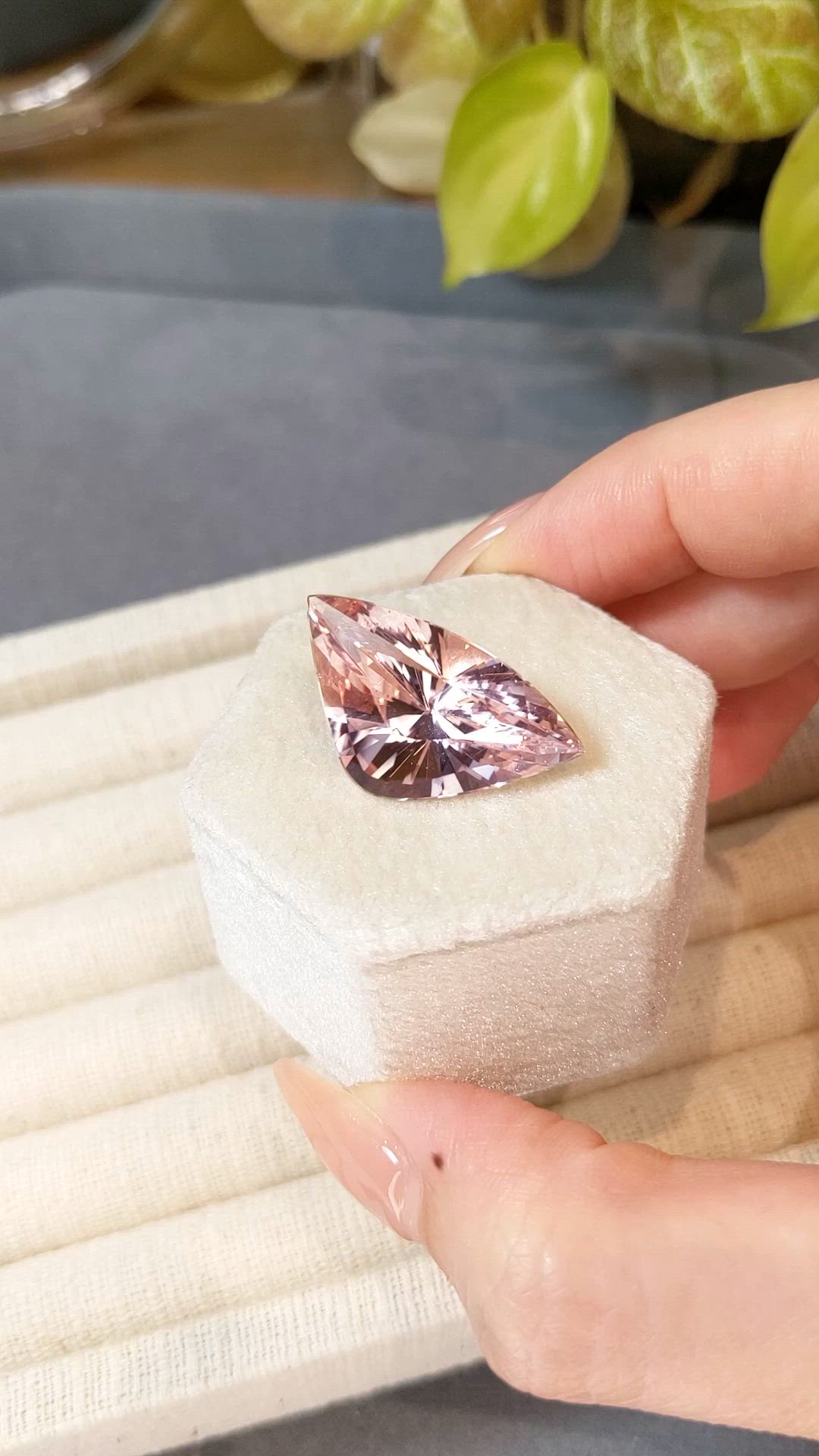 19.42 Ct. Peach Morganite from Brazil Size Video
