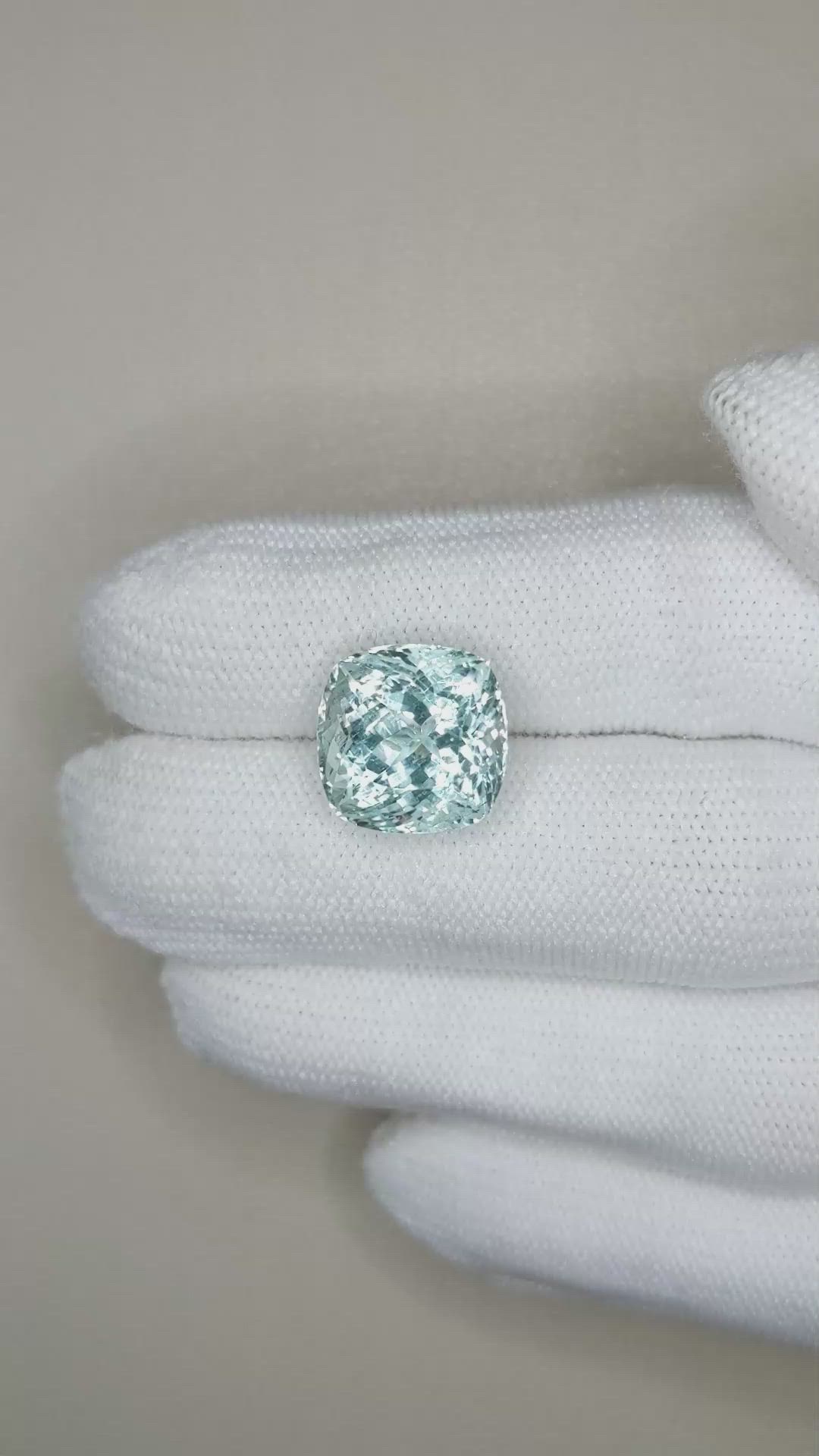9.30 Ct. Greenish Blue Aquamarine from Brazil Size Video