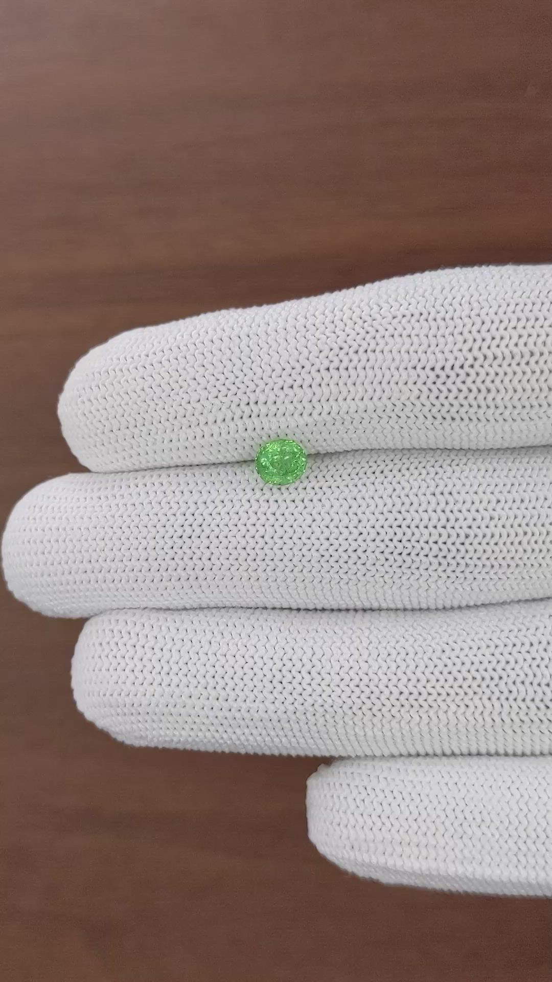 0.75 Ct. Tsavorite Garnet from Tanzania Size Video