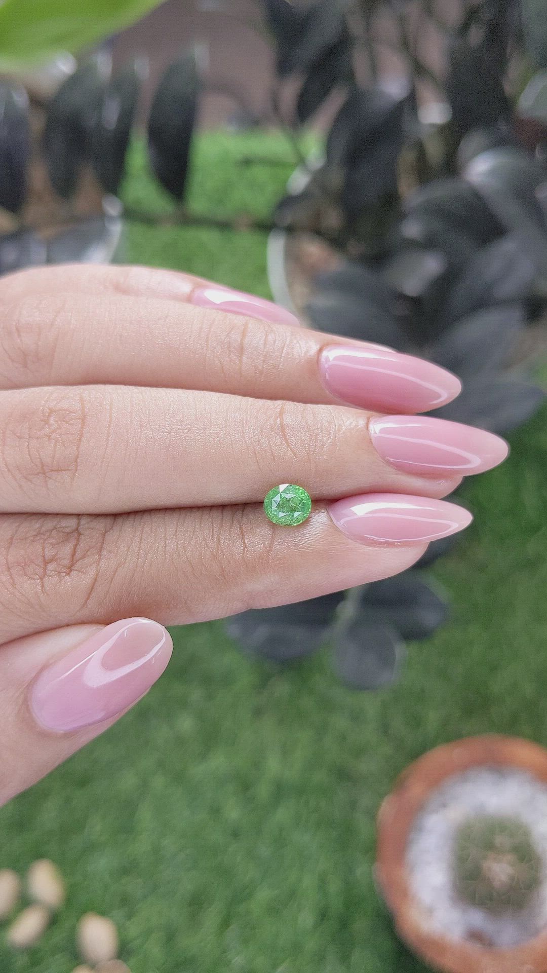 0.75 Ct. Tsavorite Garnet from Tanzania Size Video