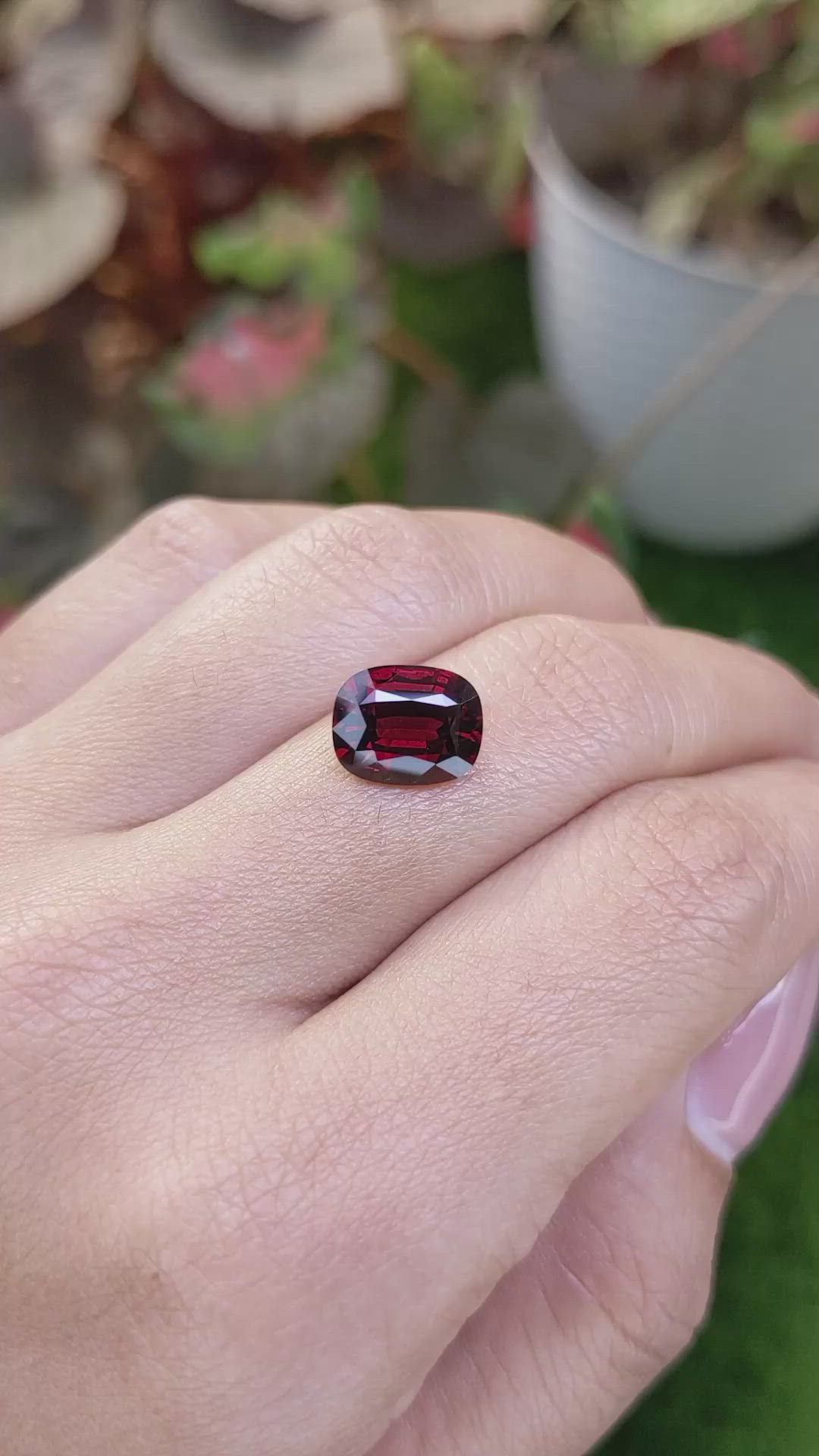 3.52 Ct. Purplish Red Garnet from Ceylon (Sri Lanka) Size Video