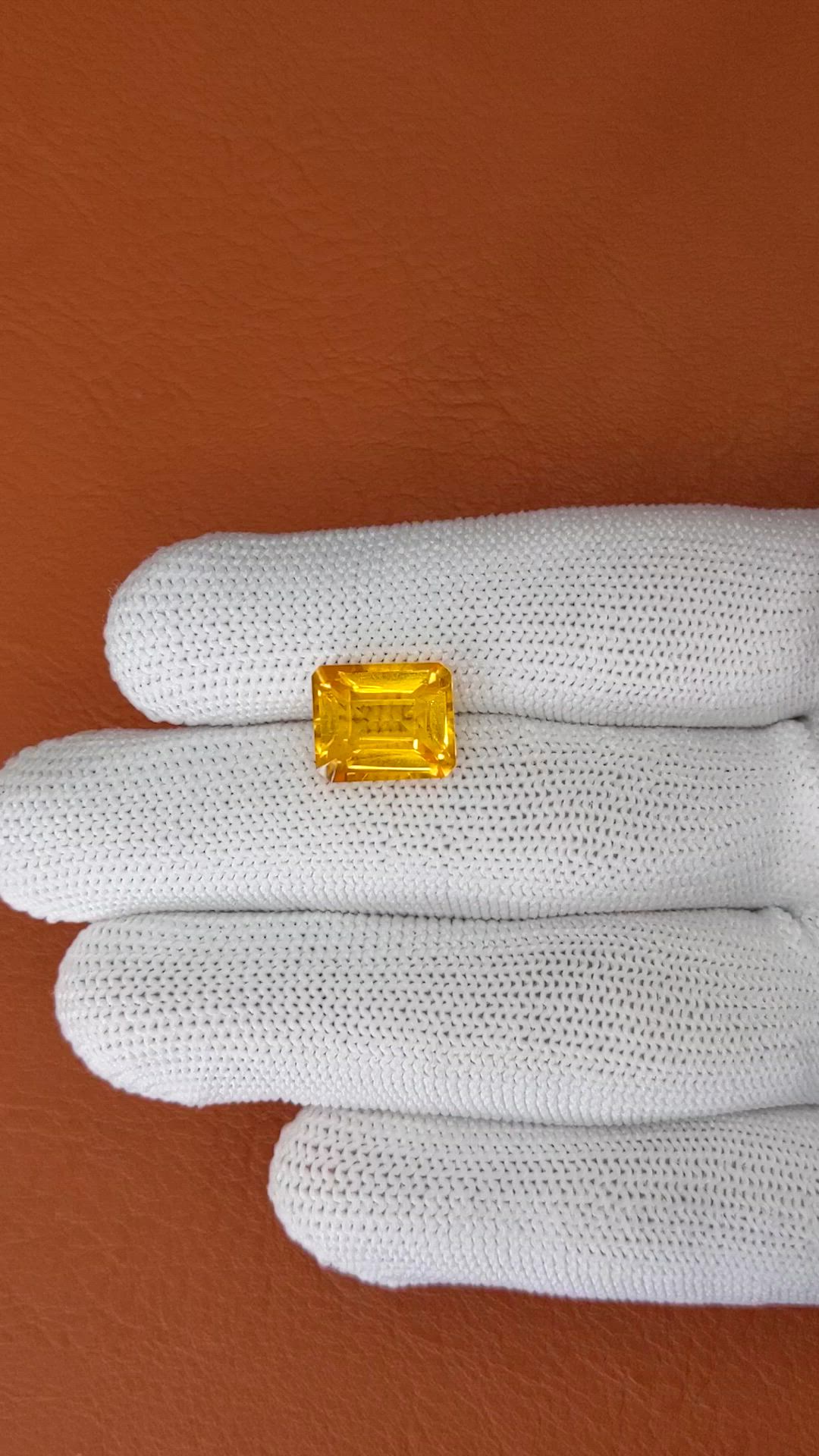 5.70 Ct. Yellowish Orange Citrine from Brazil Size Video