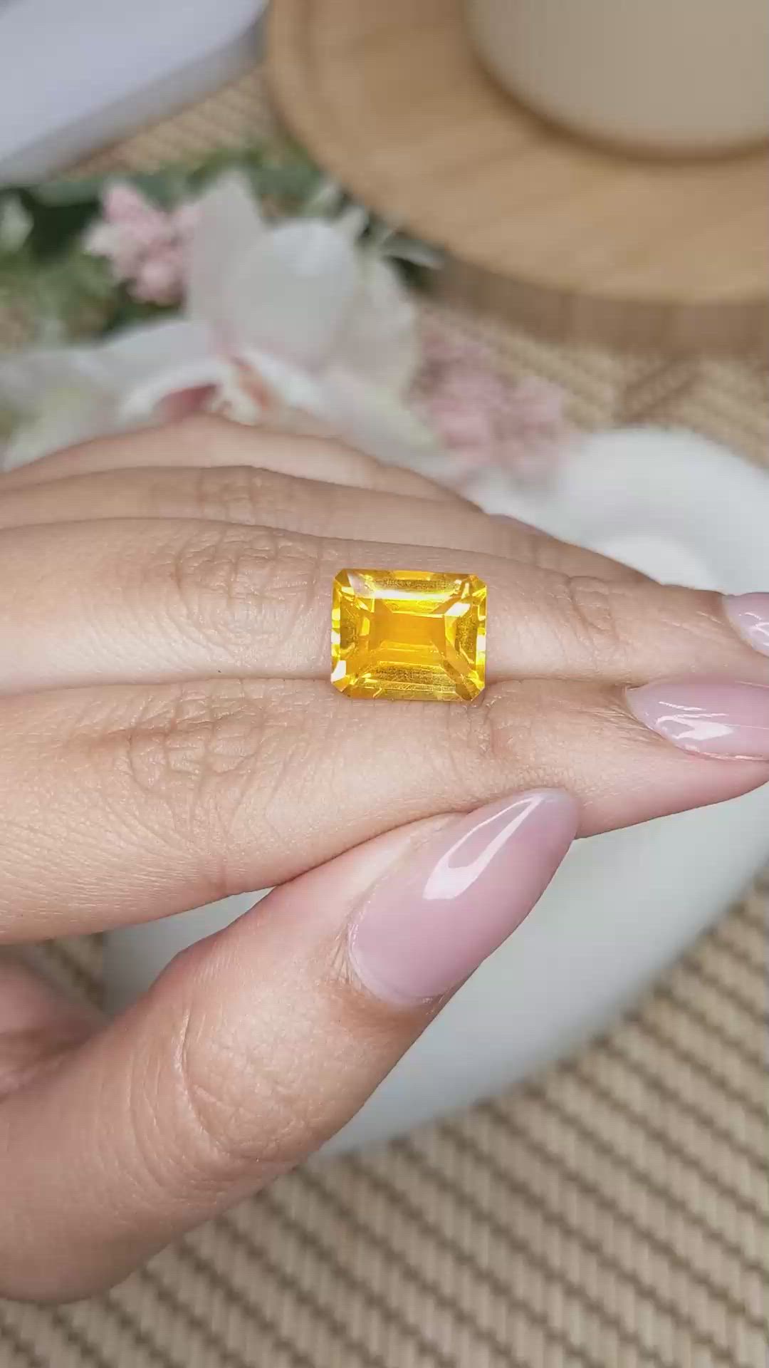5.70 Ct. Yellowish Orange Citrine from Brazil Size Video