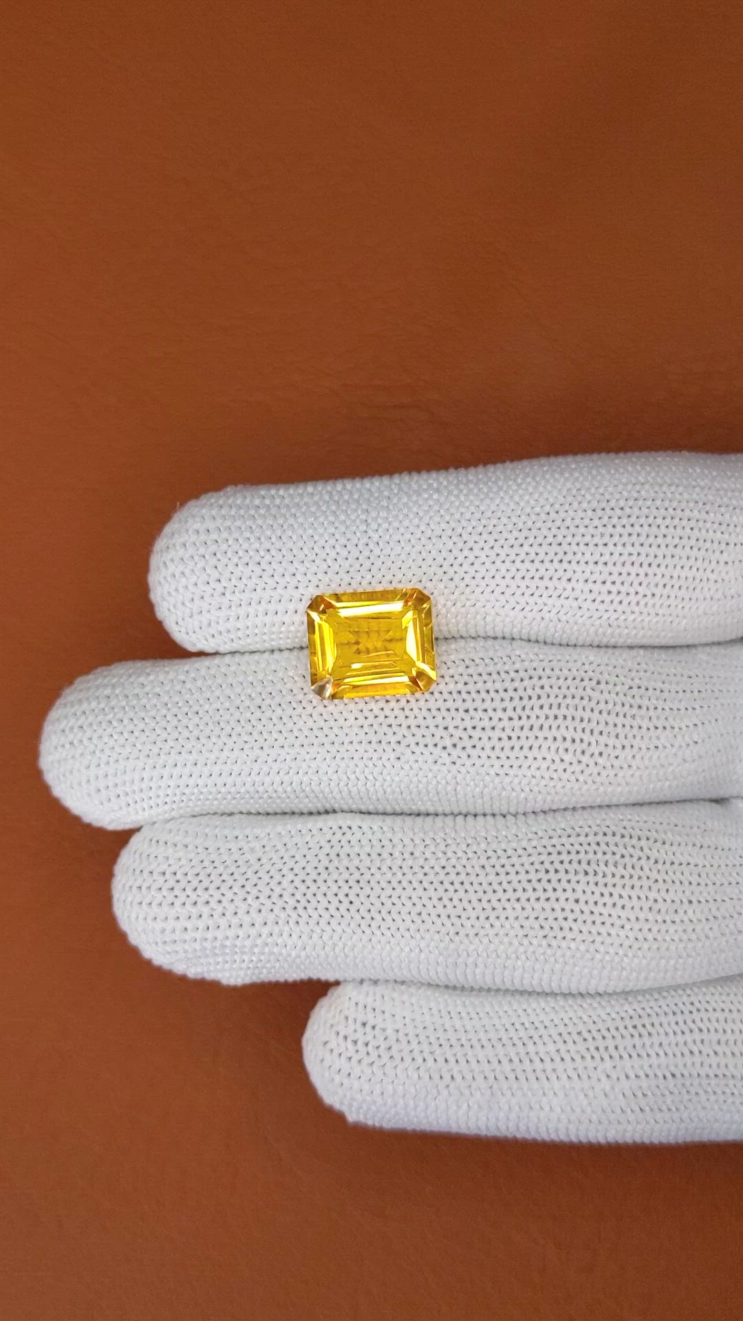 5.74 Ct. Orangish Yellow Citrine from Brazil Size Video