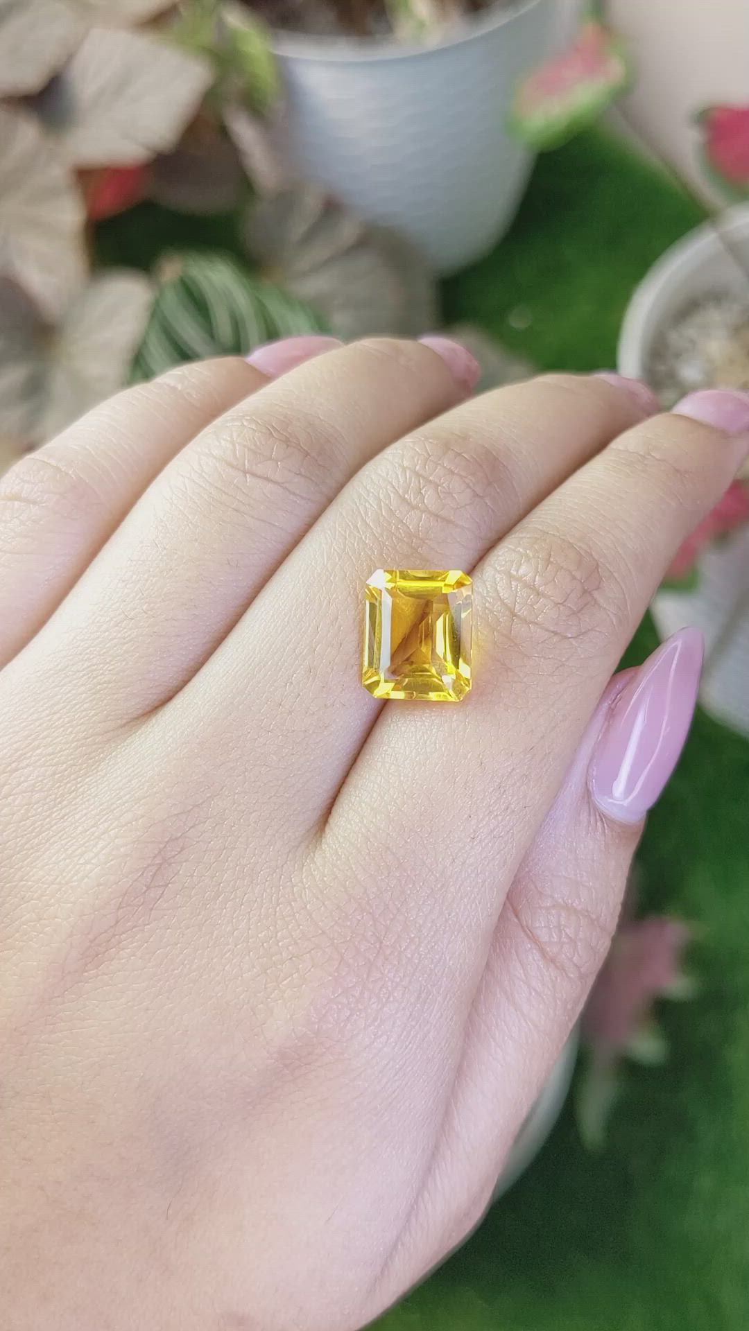 5.74 Ct. Orangish Yellow Citrine from Brazil Size Video