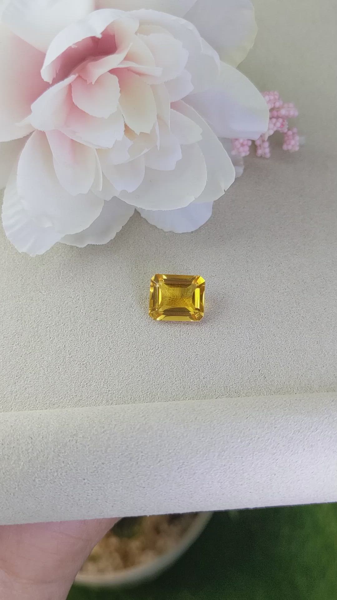 5.74 Ct. Orangish Yellow Citrine from Brazil Size Video