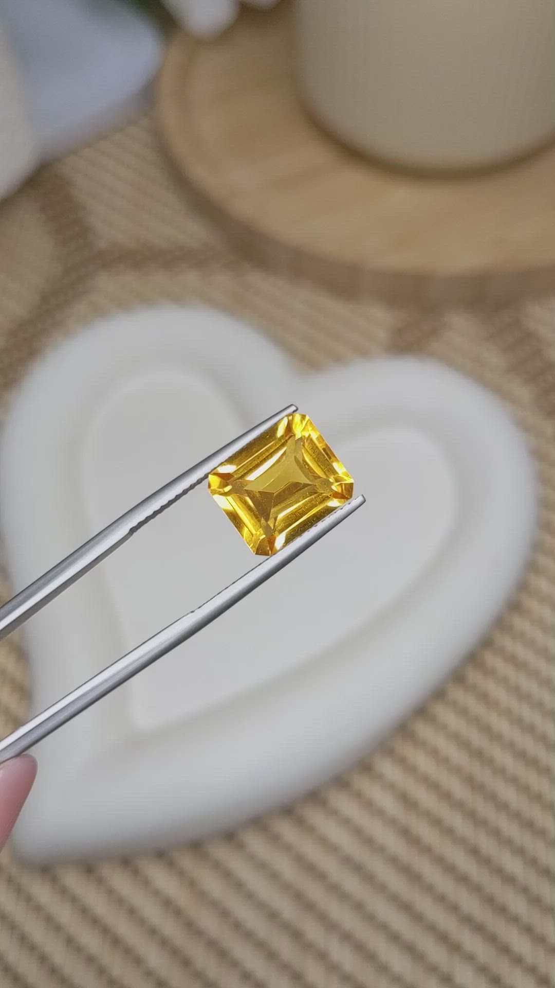 5.74 Ct. Orangish Yellow Citrine from Brazil Size Video