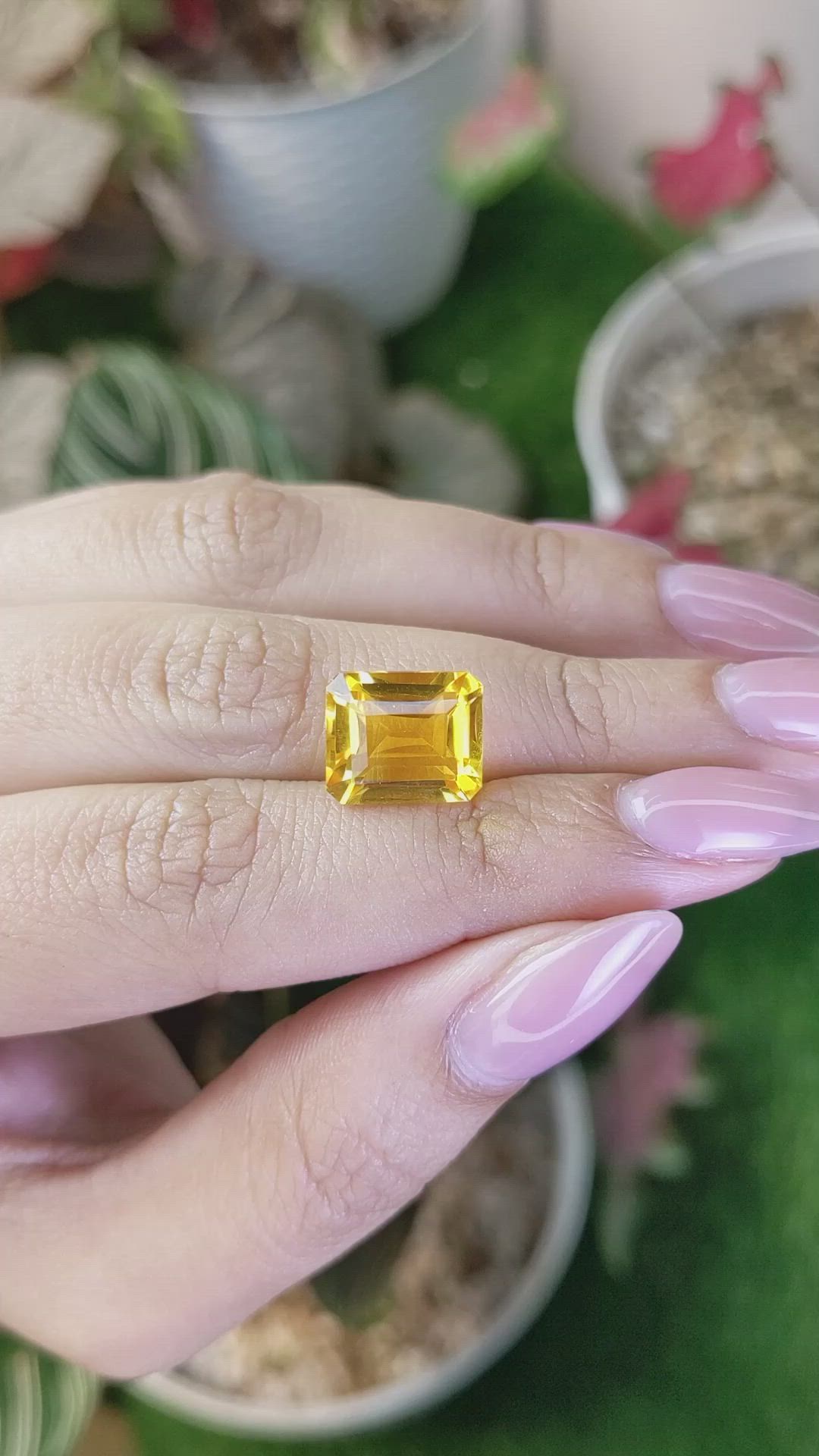5.74 Ct. Orangish Yellow Citrine from Brazil Size Video