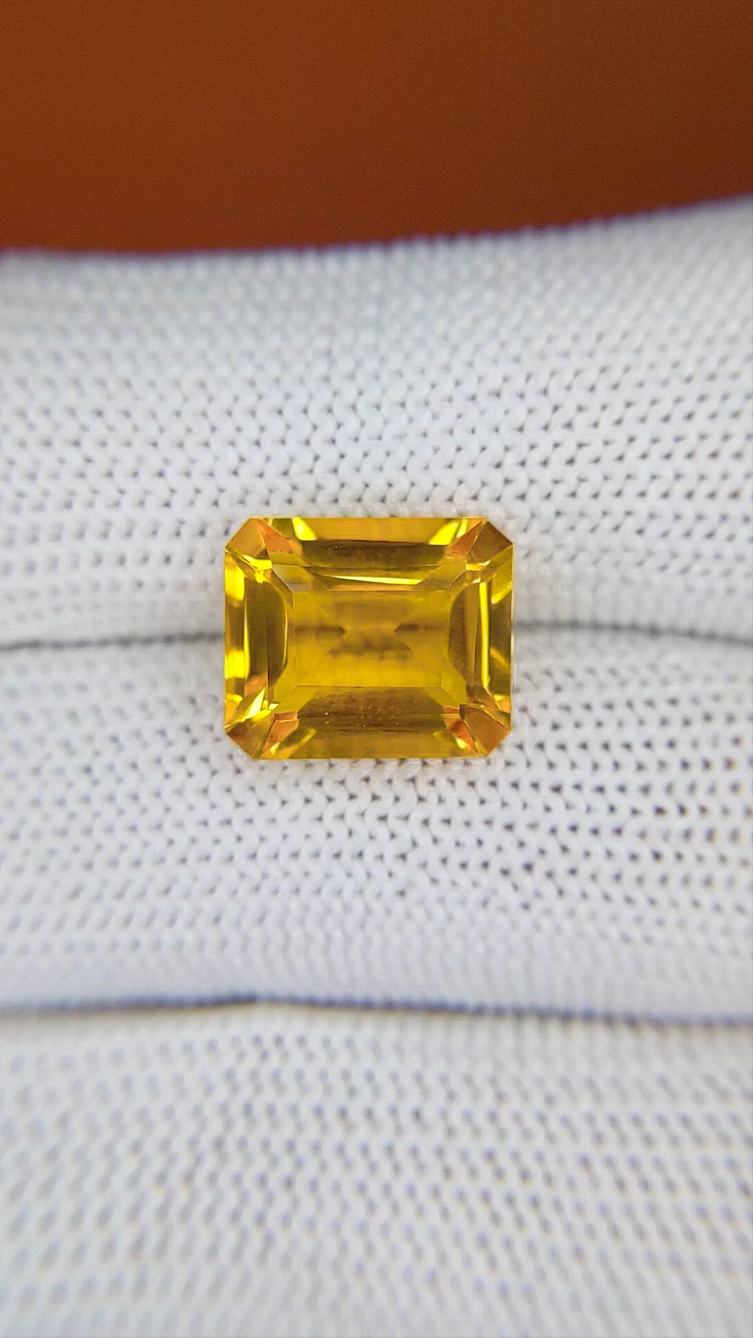 5.74 Ct. Orangish Yellow Citrine from Brazil Size Video