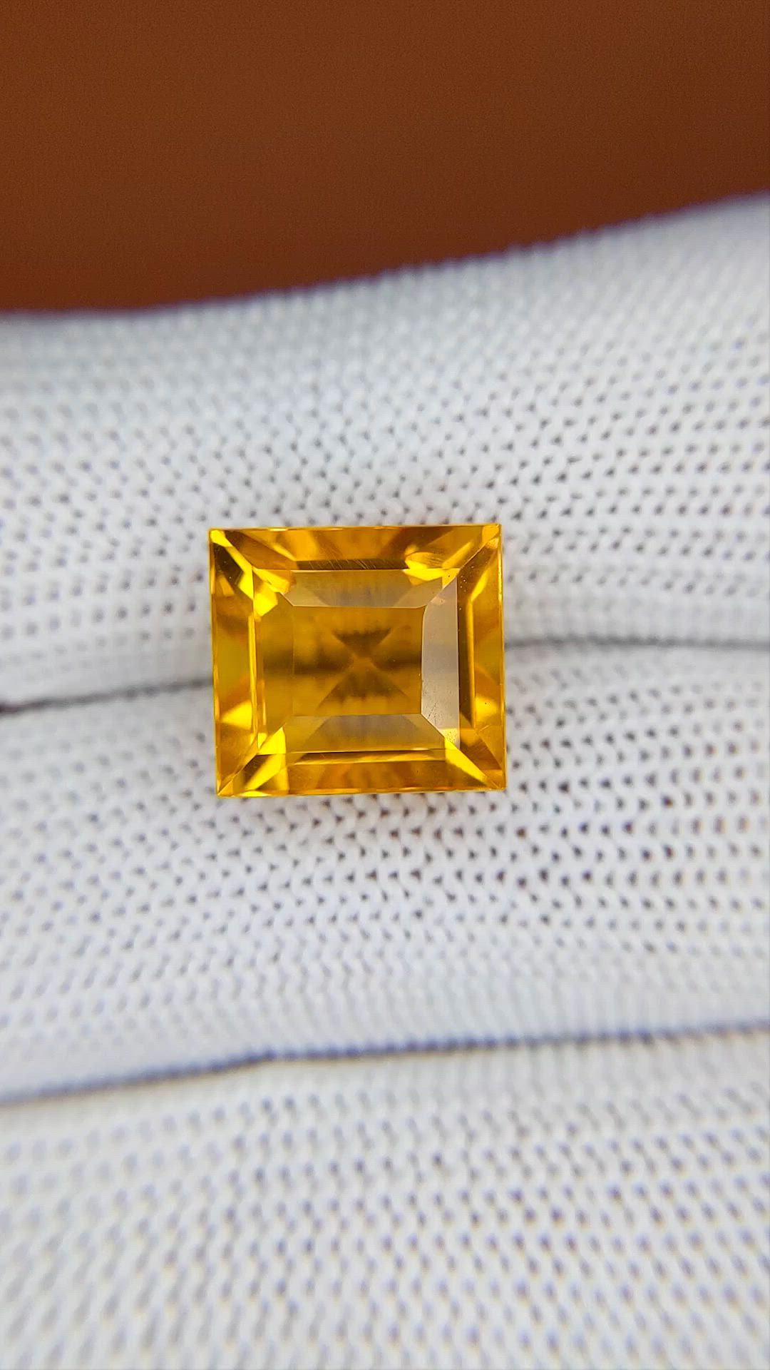 7.97 Ct. Yellowish Orange Citrine from Brazil Size Video