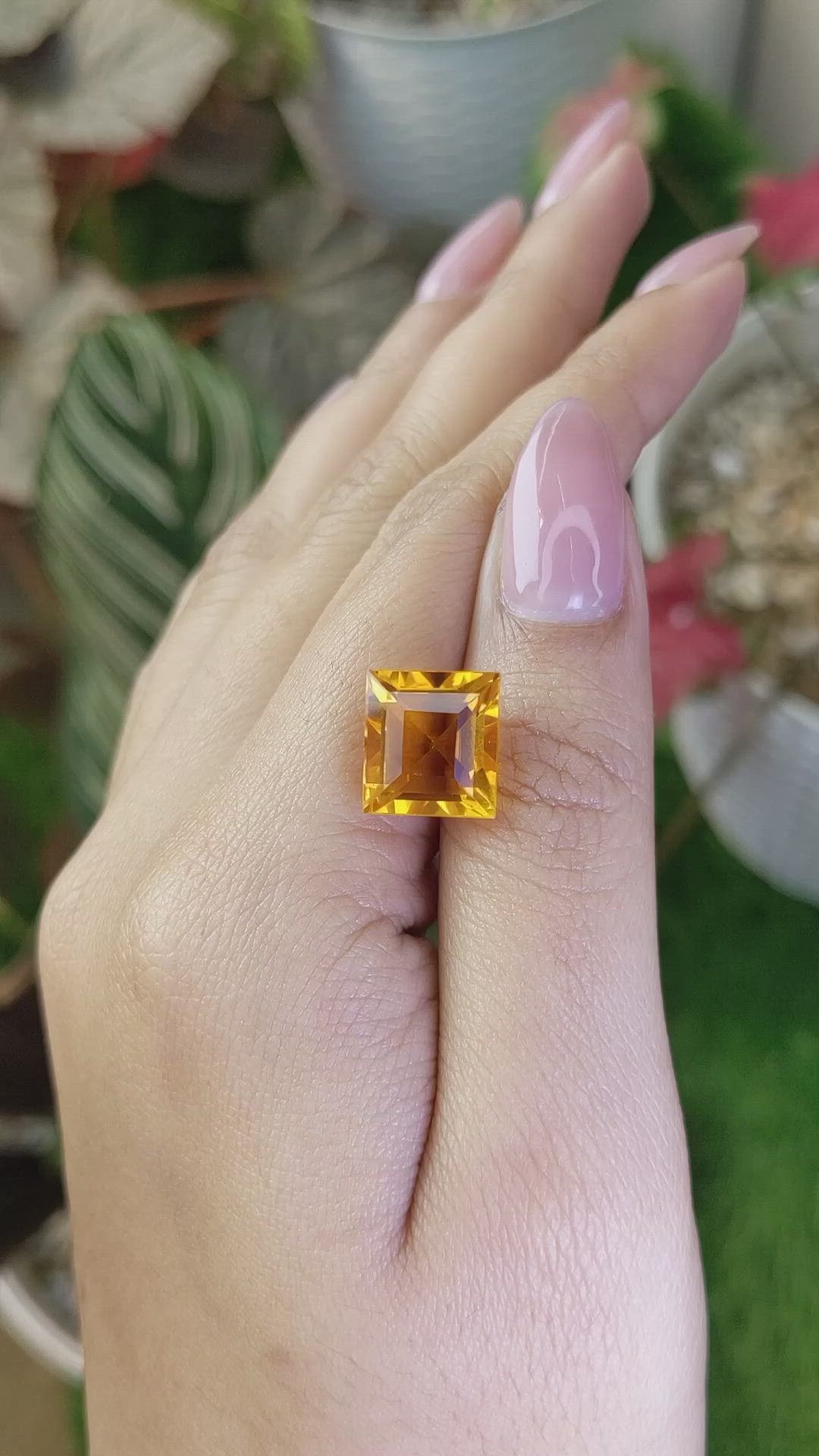 7.97 Ct. Yellowish Orange Citrine from Brazil Size Video