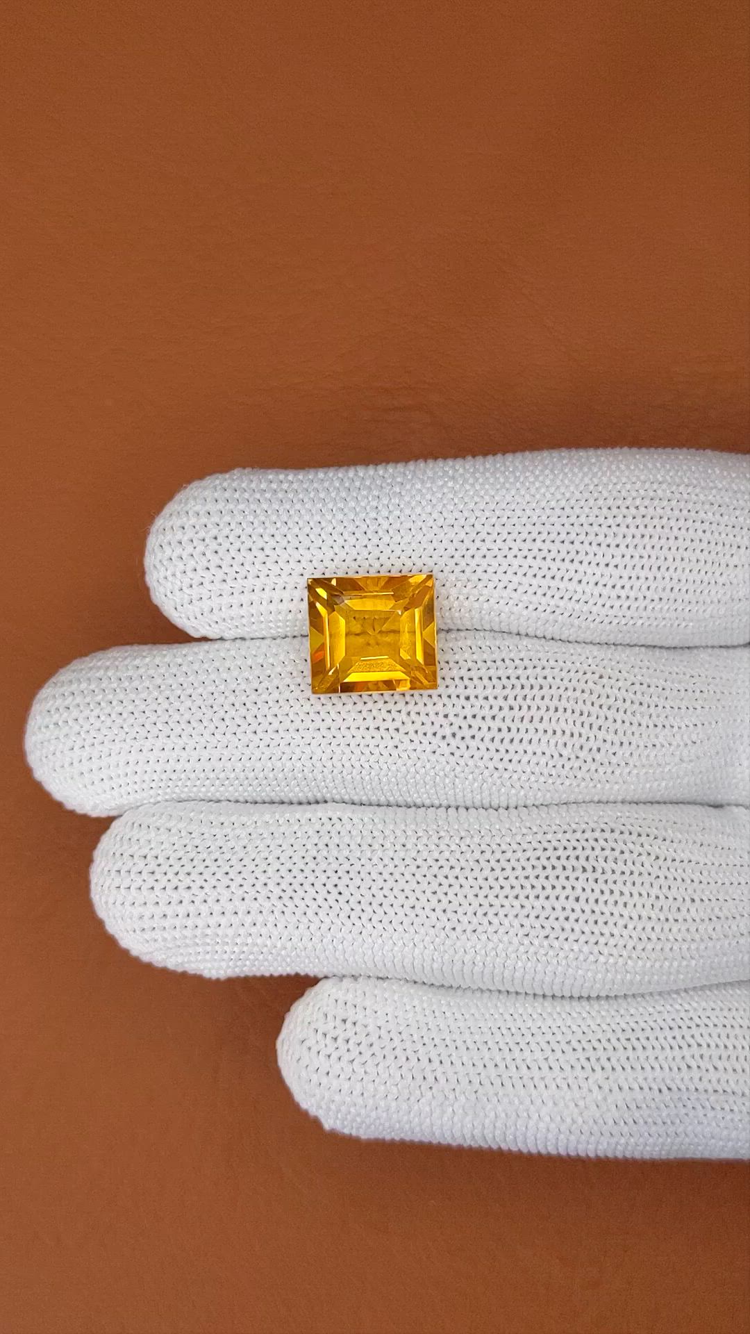 7.97 Ct. Yellowish Orange Citrine from Brazil Size Video