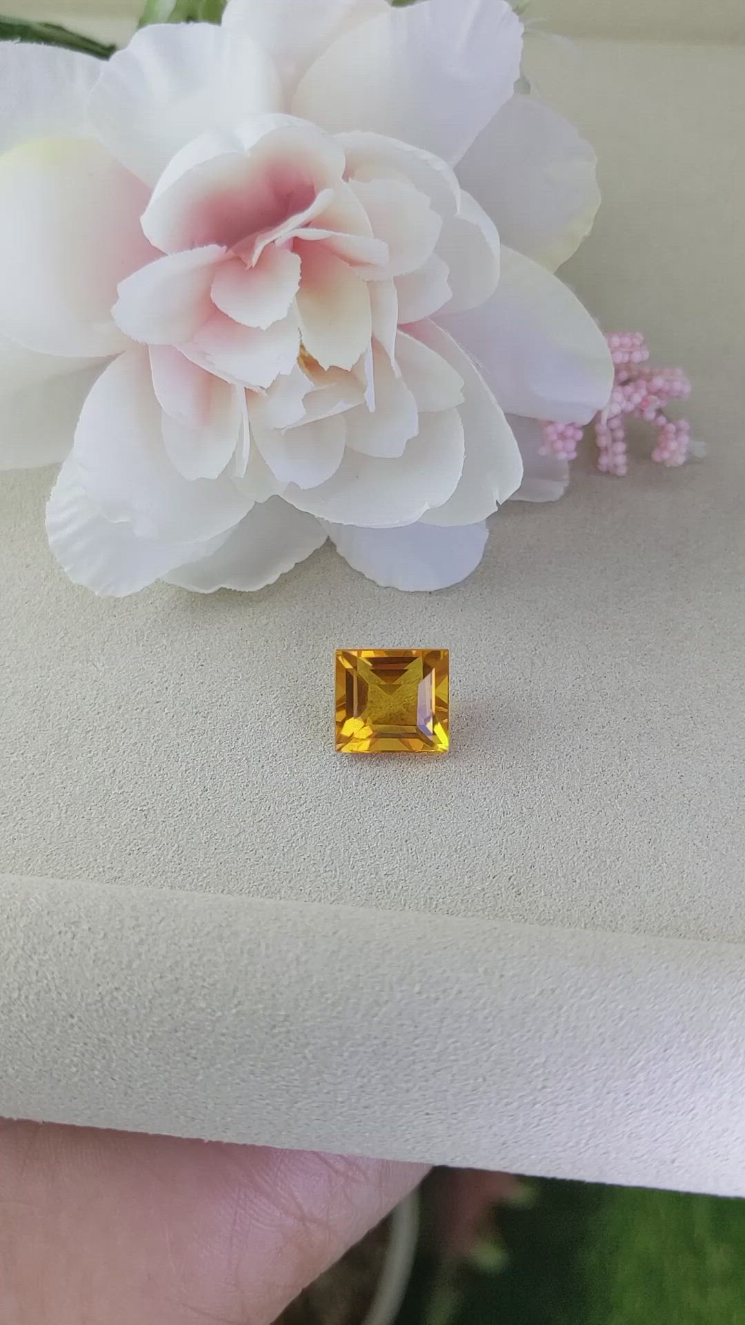7.97 Ct. Yellowish Orange Citrine from Brazil Size Video